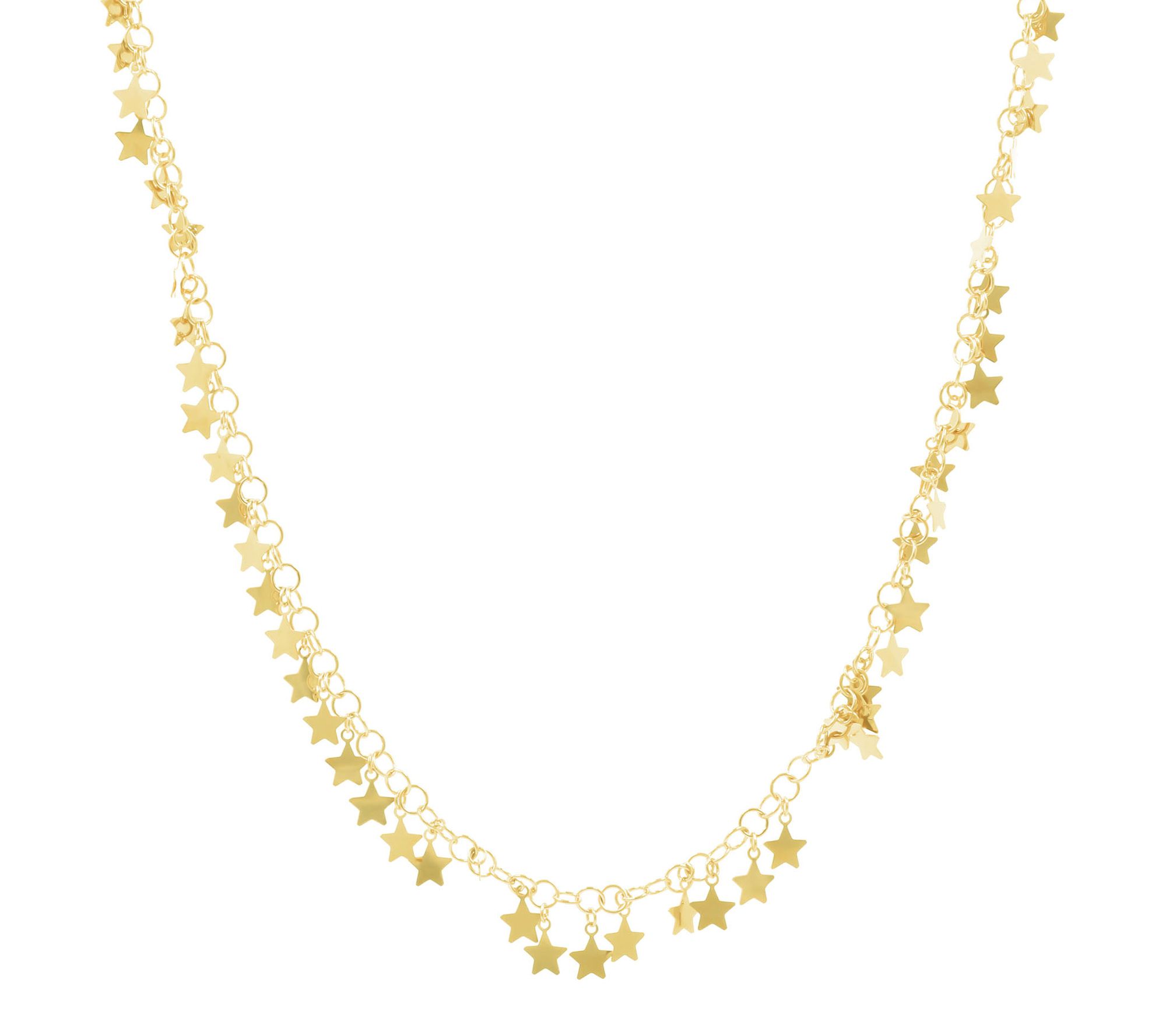 Veronese 18K Gold Plated Star Adjustable Necklace, 5.4g
