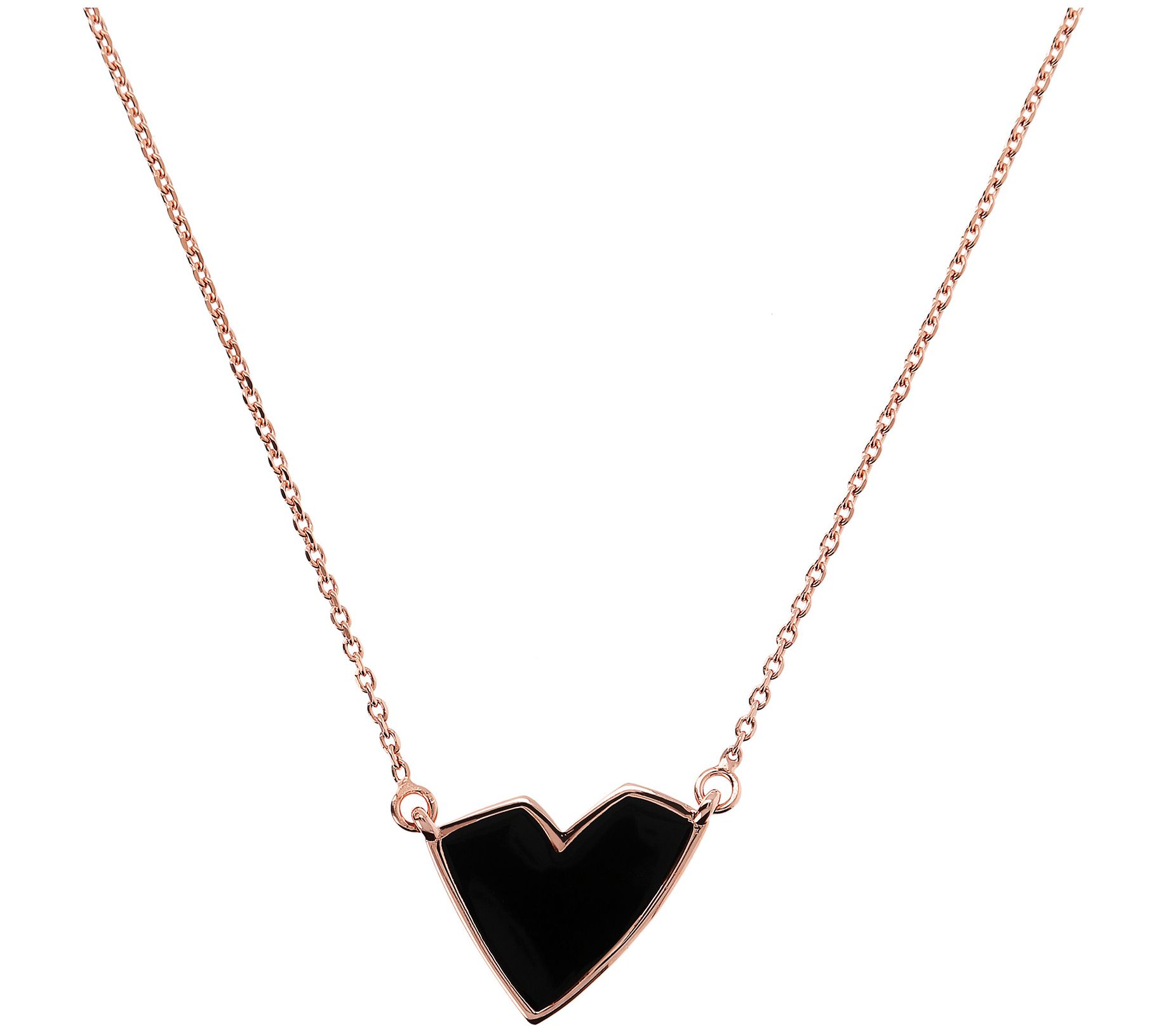 Netali Nissim Enamel Heart Necklace, 18K R ose Plated
