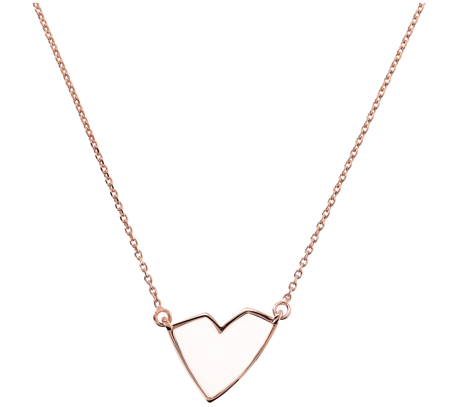 Netali Nissim Enamel Heart Necklace, 18K R ose Plated