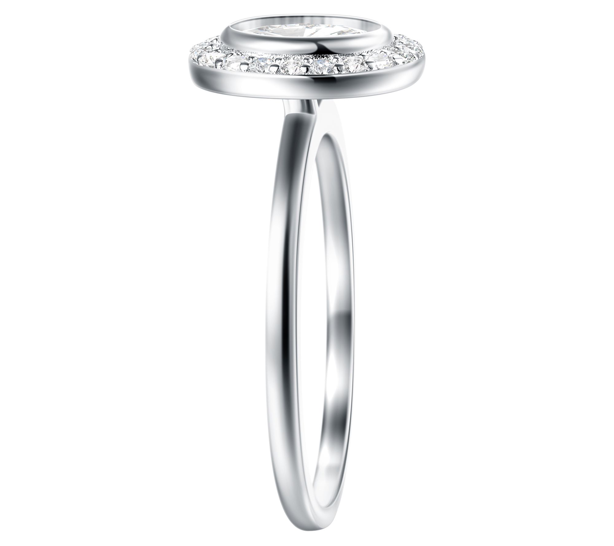 Diamonique Oval Halo Engagement Ring, Sterling Silver - QVC.com