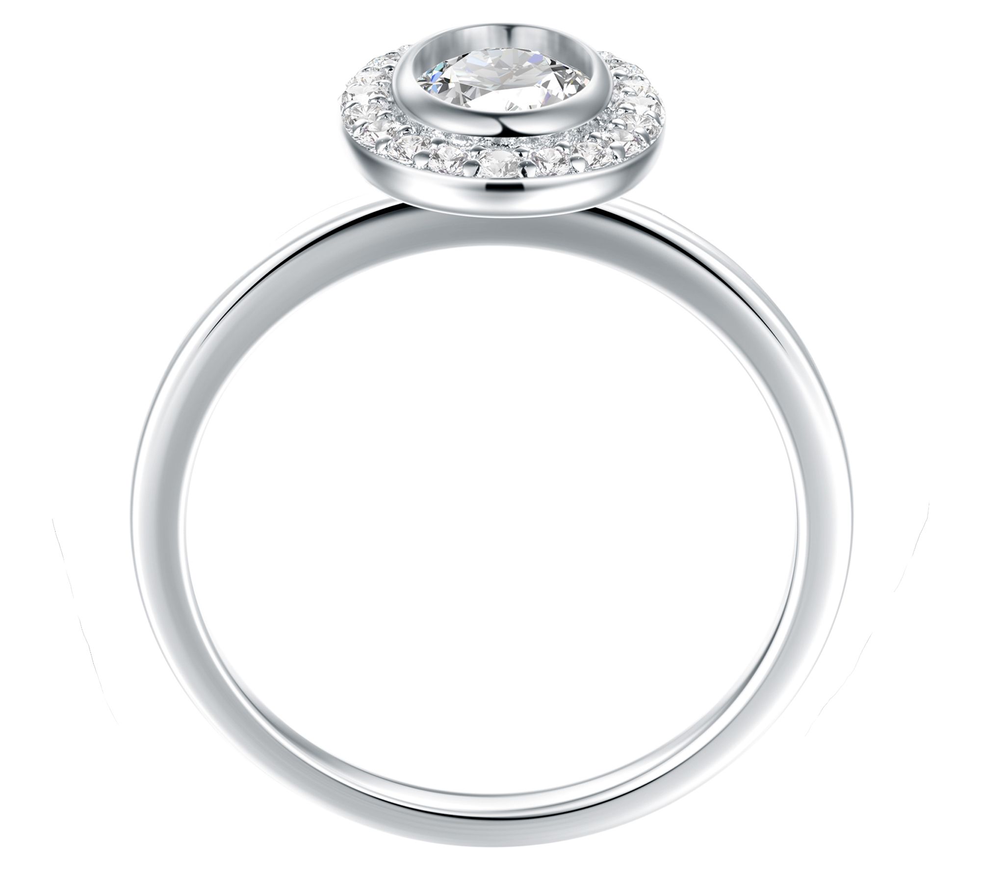 Diamonique Oval Halo Engagement Ring, Sterling Silver - QVC.com