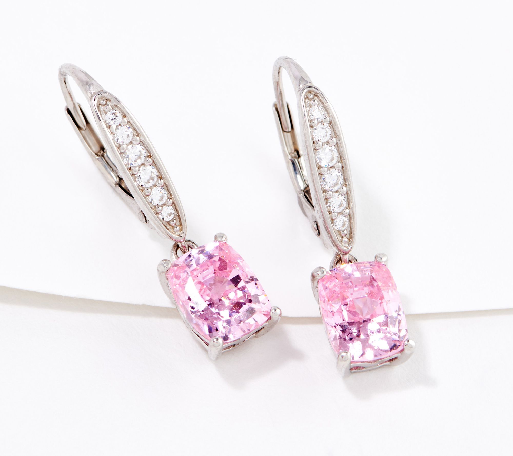 "As Is" Diamonique Elongated Cushion Cut Earrings, Clad