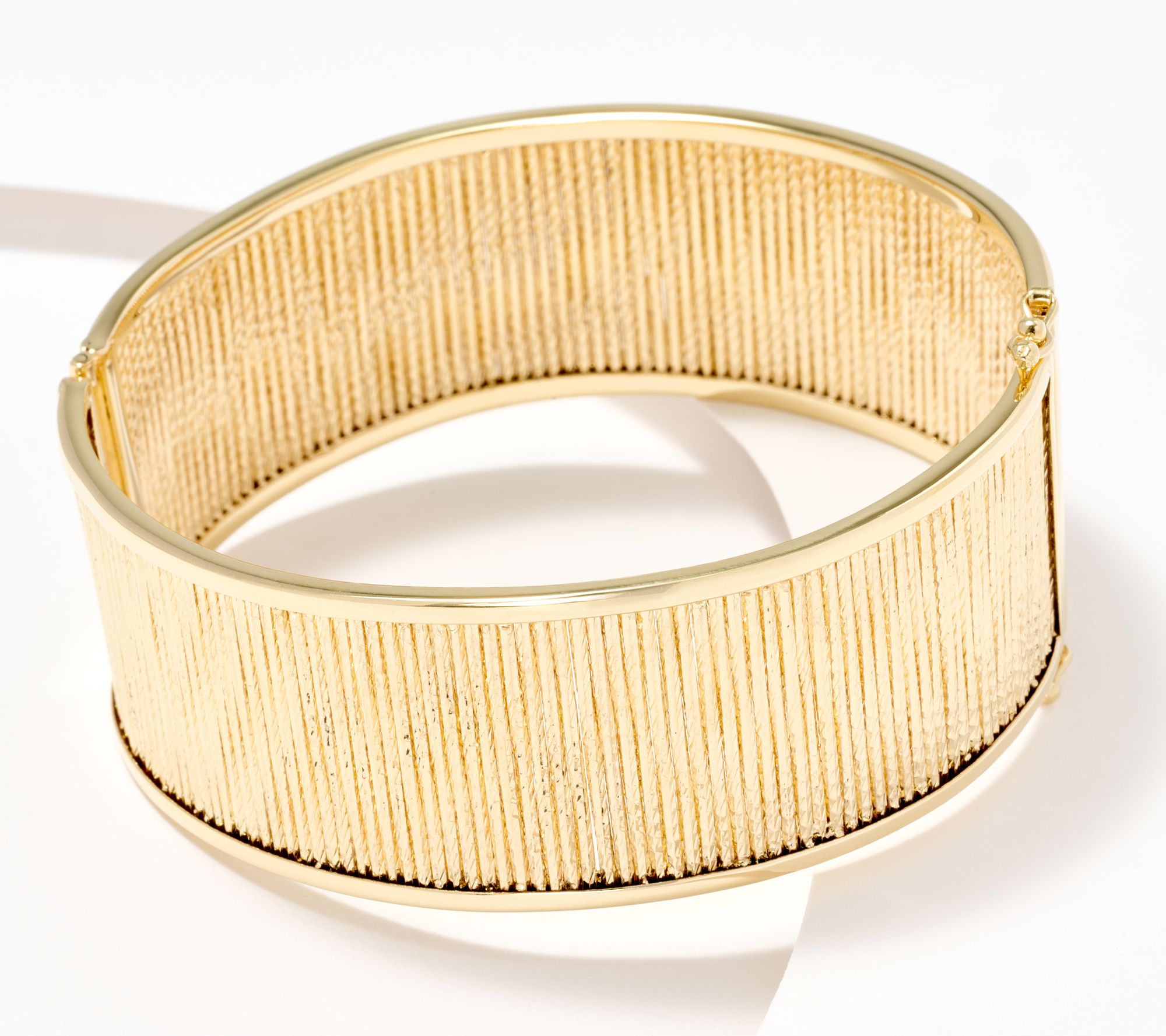 Adorna 14K Gold Bold Textured Cuff Bracelet, 26-30.5g 