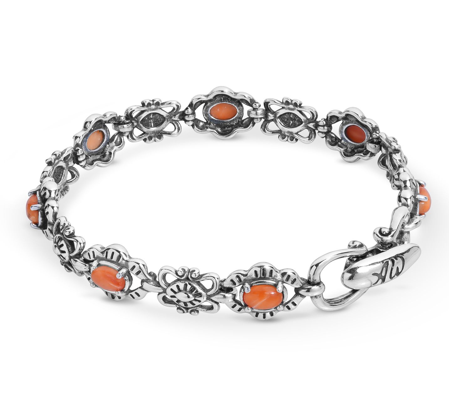 American West Sterling Santa Fe Sunrise Gemstone Link Bracelet