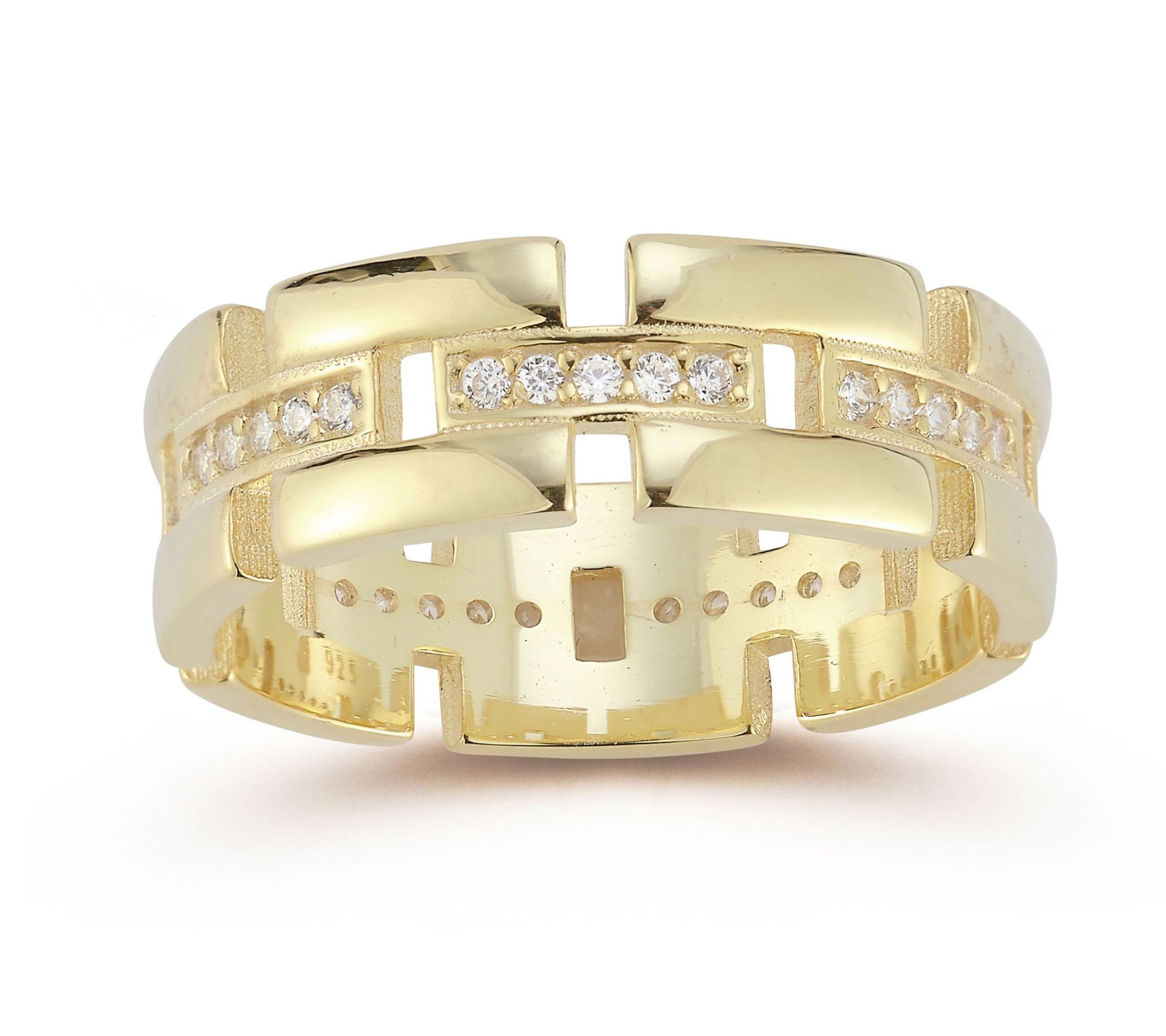 Sterlina Silver Bold Link Ring, Sterling