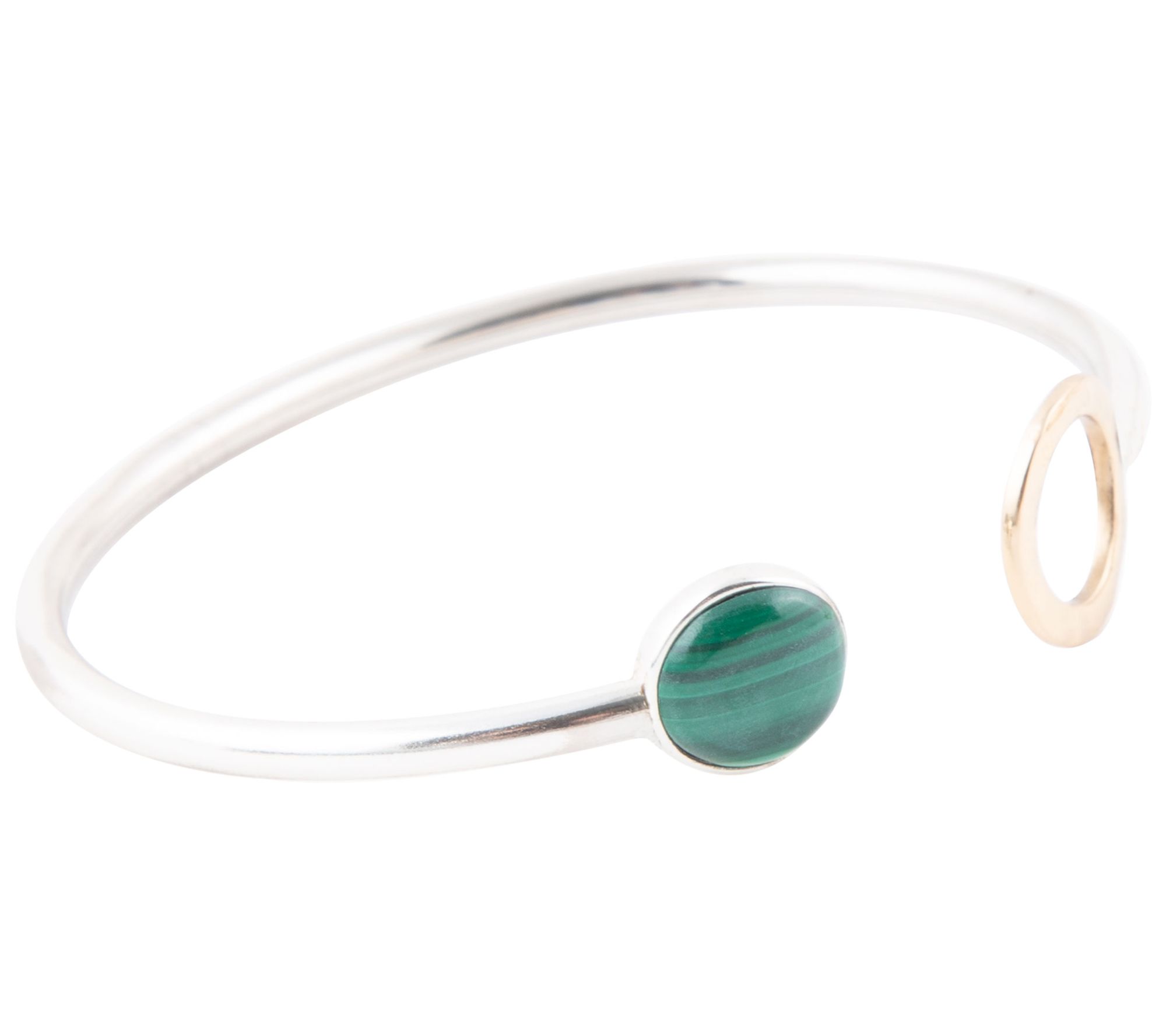 Barse Artisan Crafted Sterling Silver & BronzeMalachite Cuff