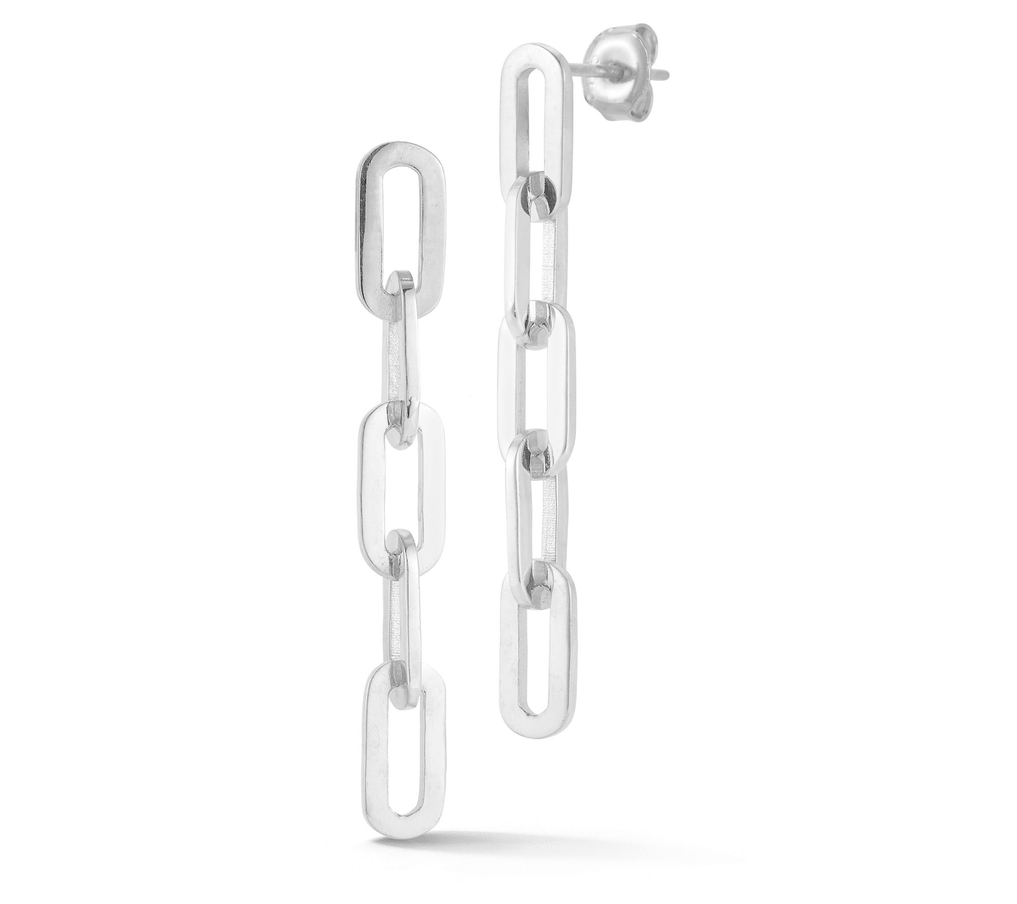 Sterlina Silver 1-5/8" Paperclip Drop Earrings,Sterling