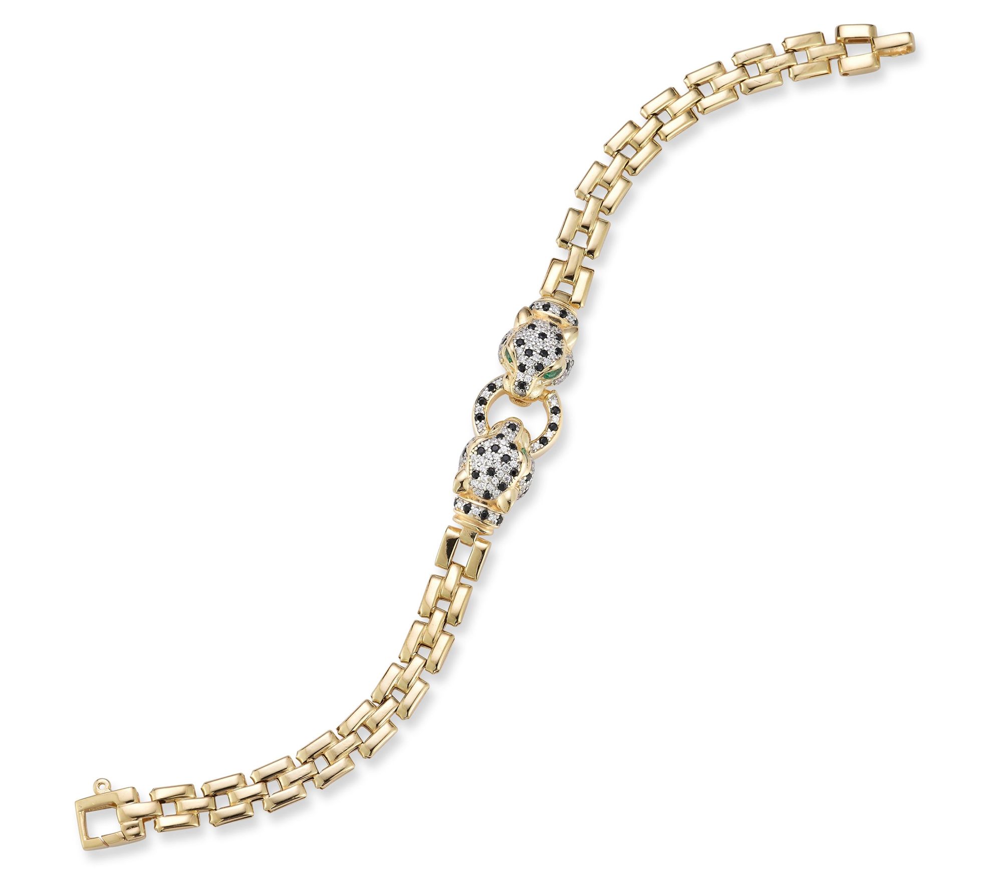 Luxury Micro Pavé CZ Stainless Panther Bracelet Sets