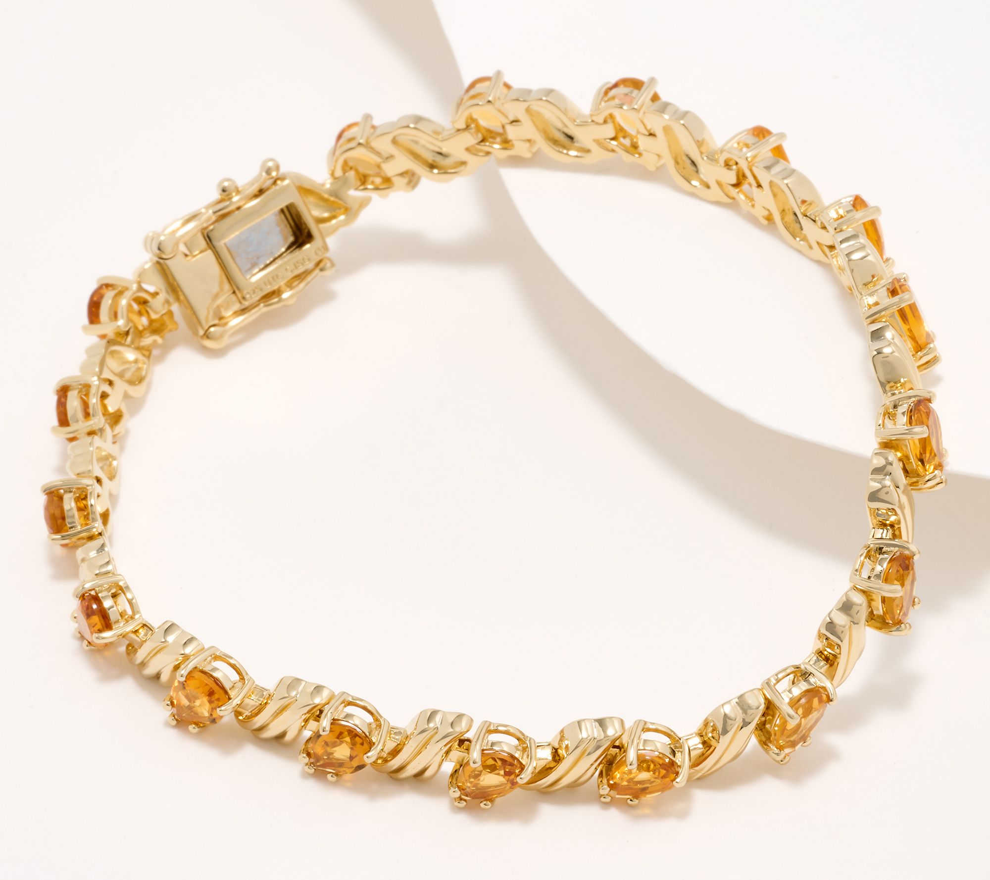 Christian James by Scott Grimes 14K Gold Clad Ripple Gemstone Tennis Bracelet