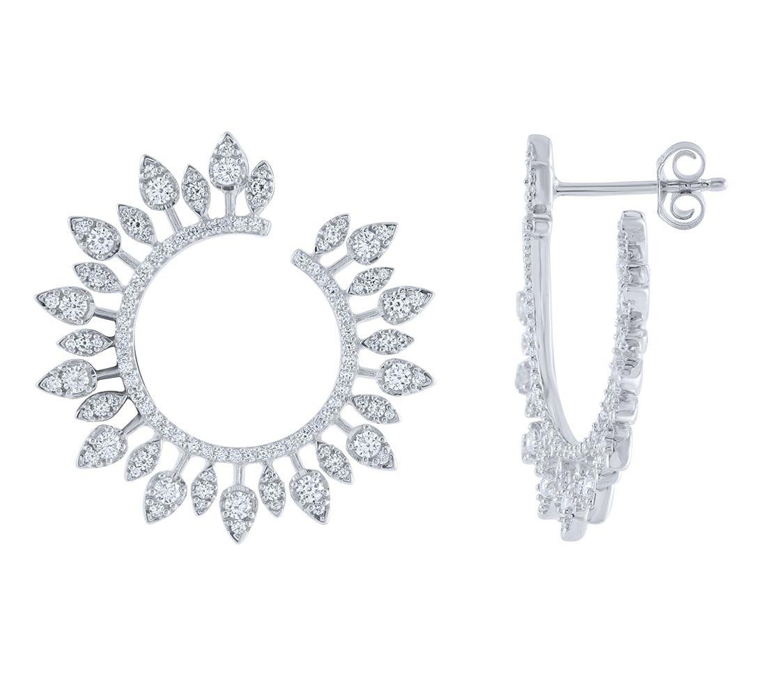 Affinity Diamond 1.50 cttw Circle Earrings, 14KWhite Gold