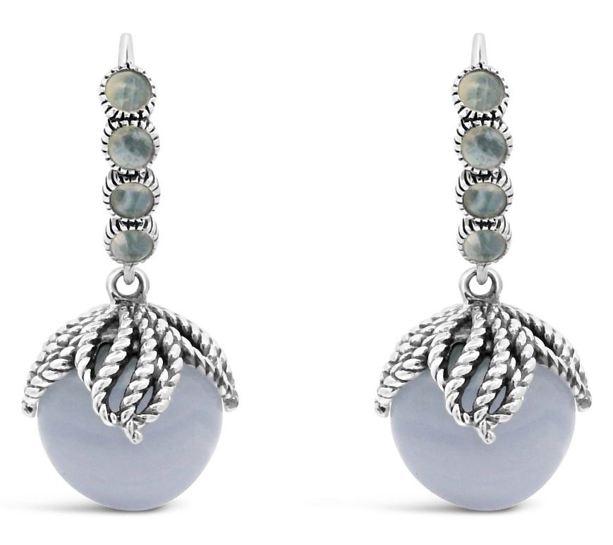 Tiffany Kay Studio Sterling Blue Lace Agate Dangle Earrings