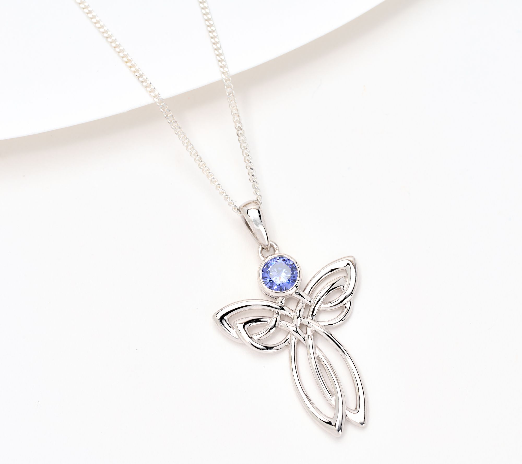 "As Is" Fado Sterling Silver Celtic Angel Pendant with 18" Chain