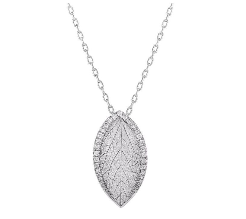 Affinity Diamonds 0.50 cttw Leaf Pendant w/ Chain, 14K Gold
