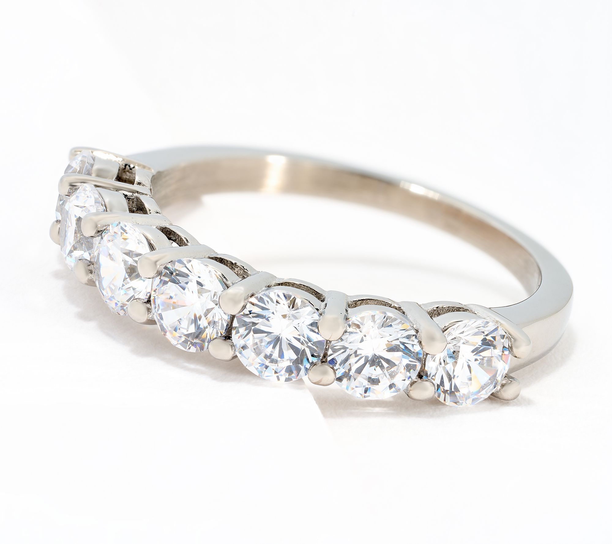 Steel by Diamonique Classic Half Eternity Band Ring