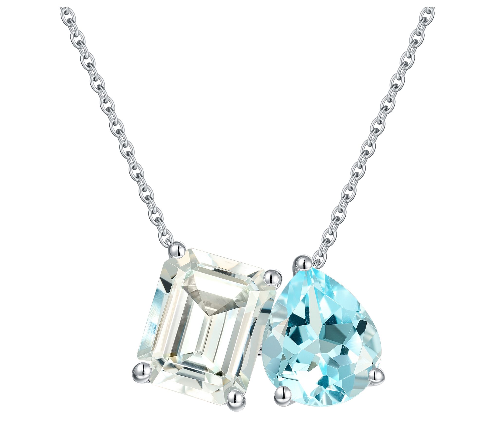 JEN by Jennifer Miller Toi et Moi Gemstone Necklace, Sterling
