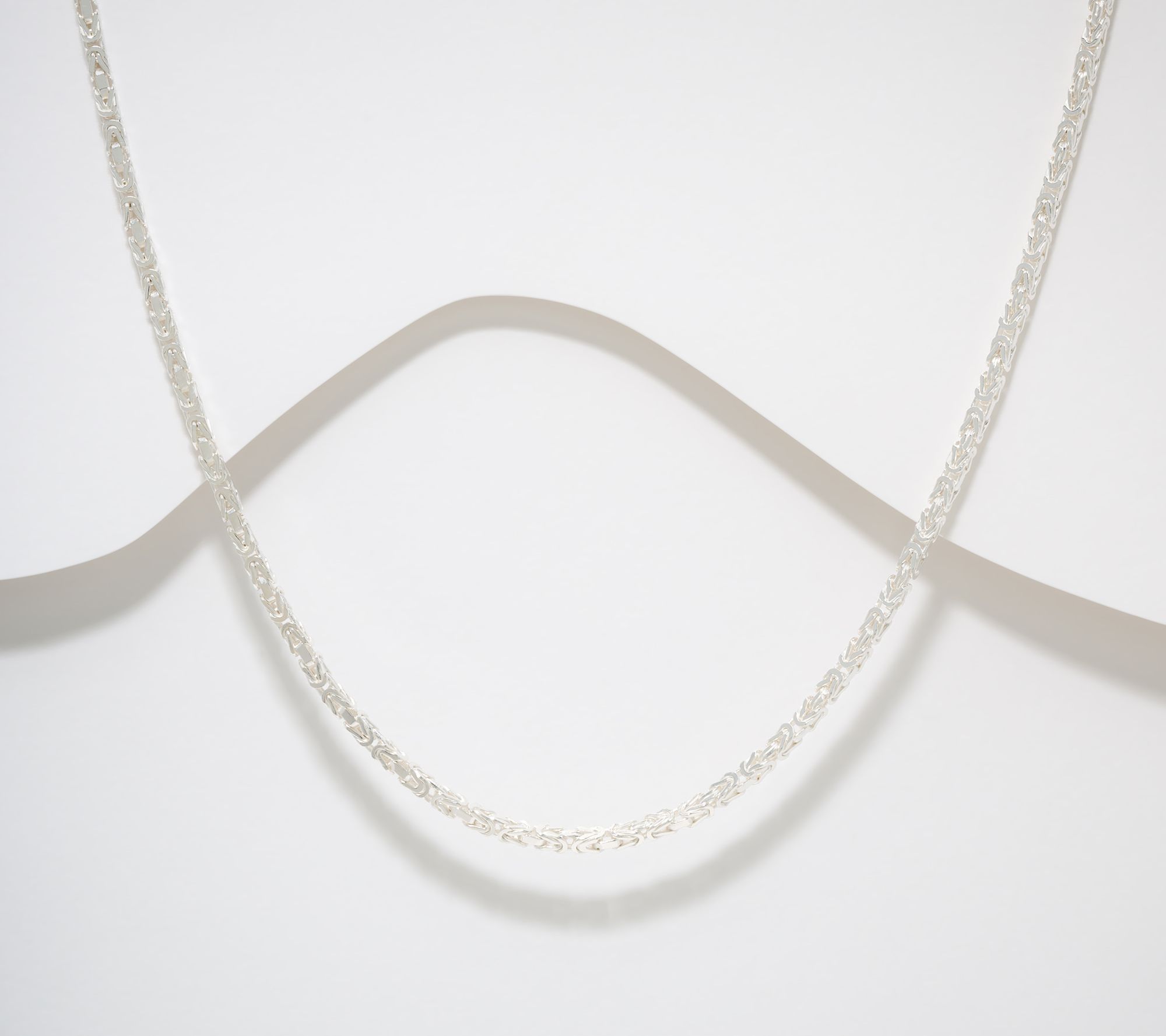 UltraFine 950 Silver Mini 2.5mm Byzantine 18" Necklace