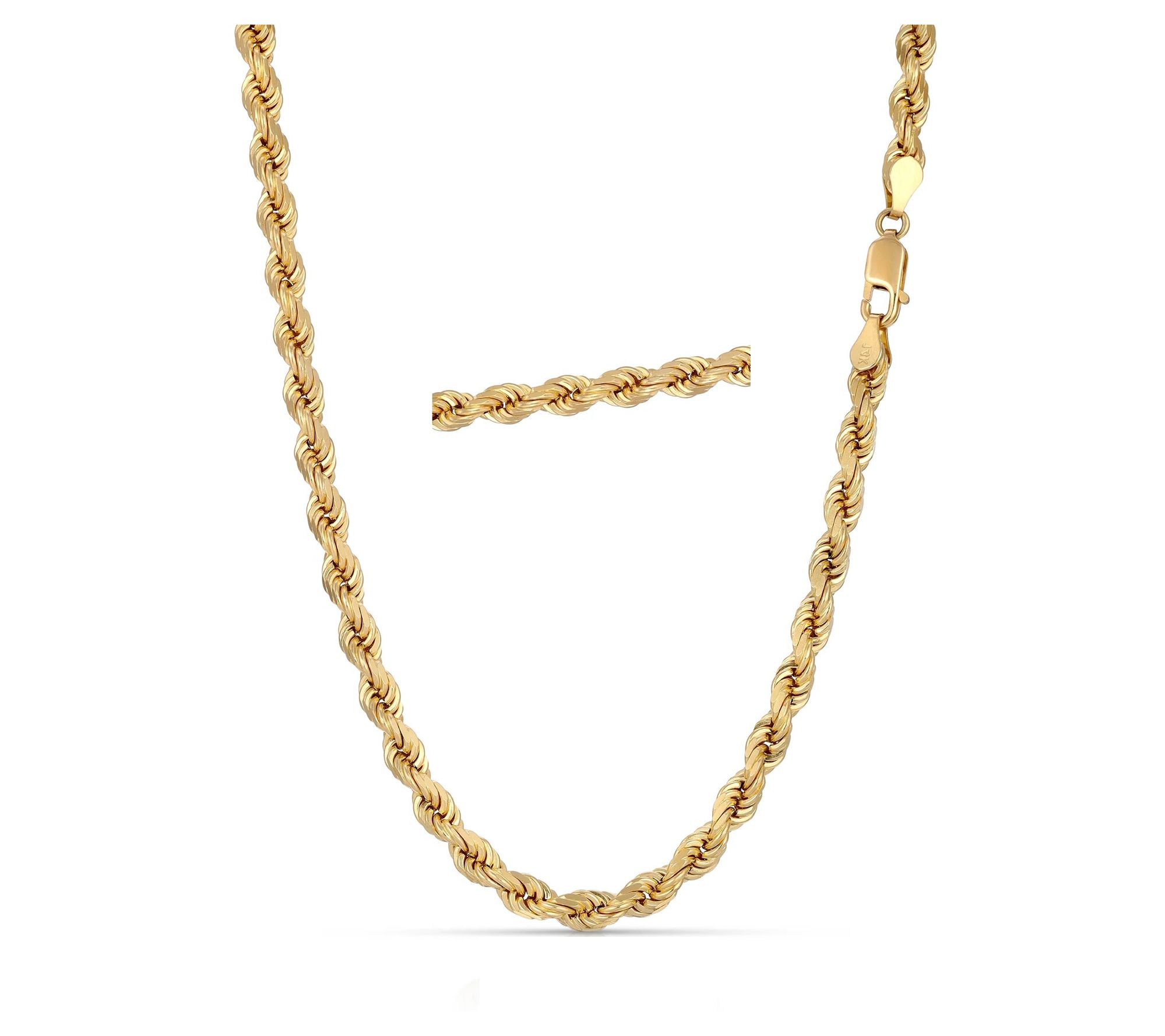 Men's Diamond-C ut Rope Chain 2 0" Necklace, 14 K Gold