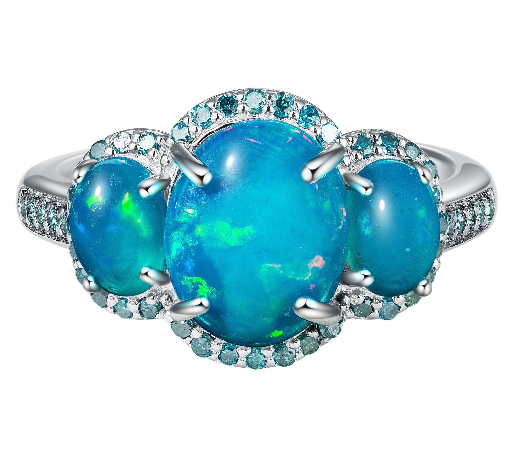 Accent by Affinity Diamond & Ethiopian Opal Ring, Sterling