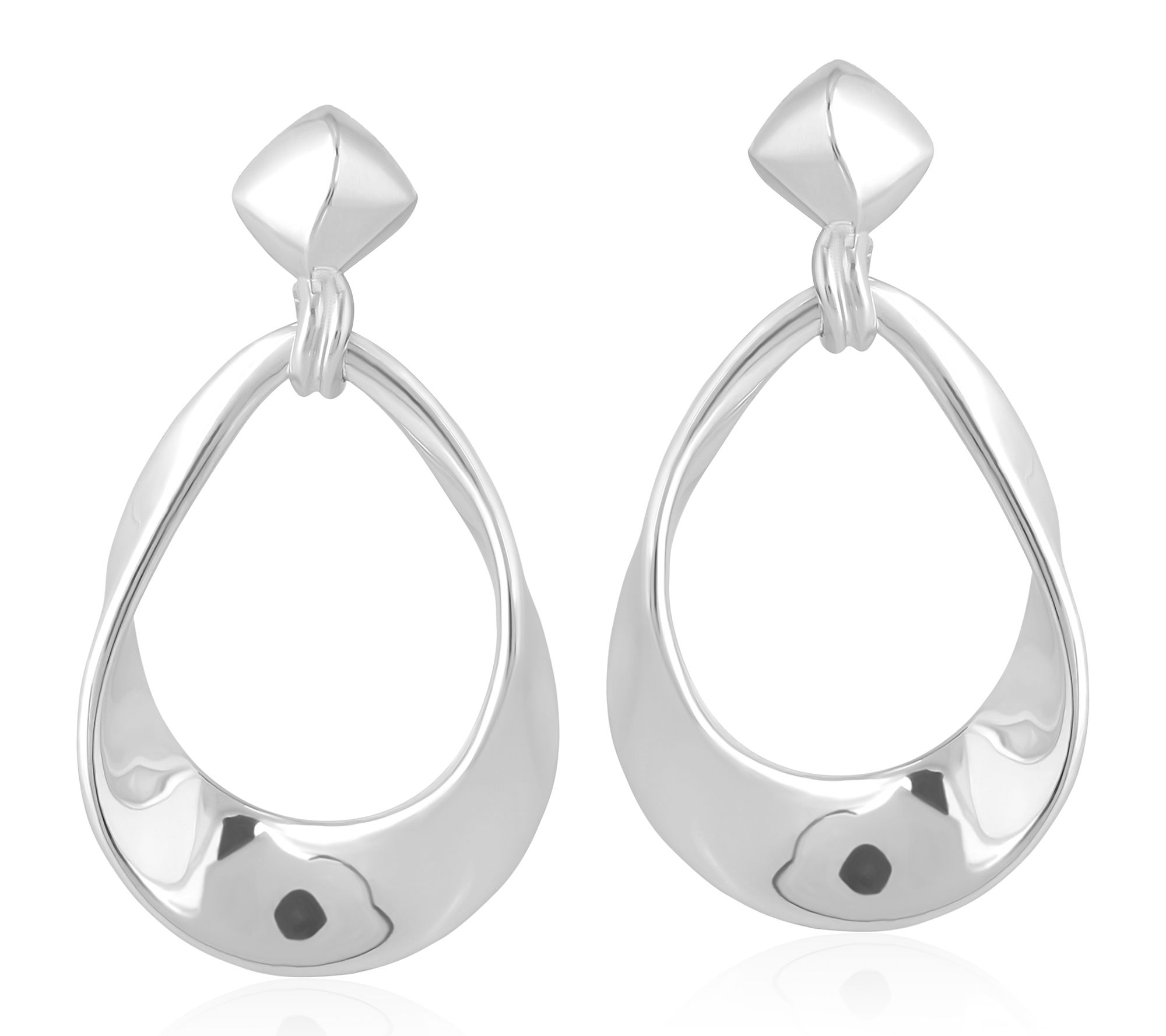 Christian James Sterling Silver Pear Shape Dangle Earrings