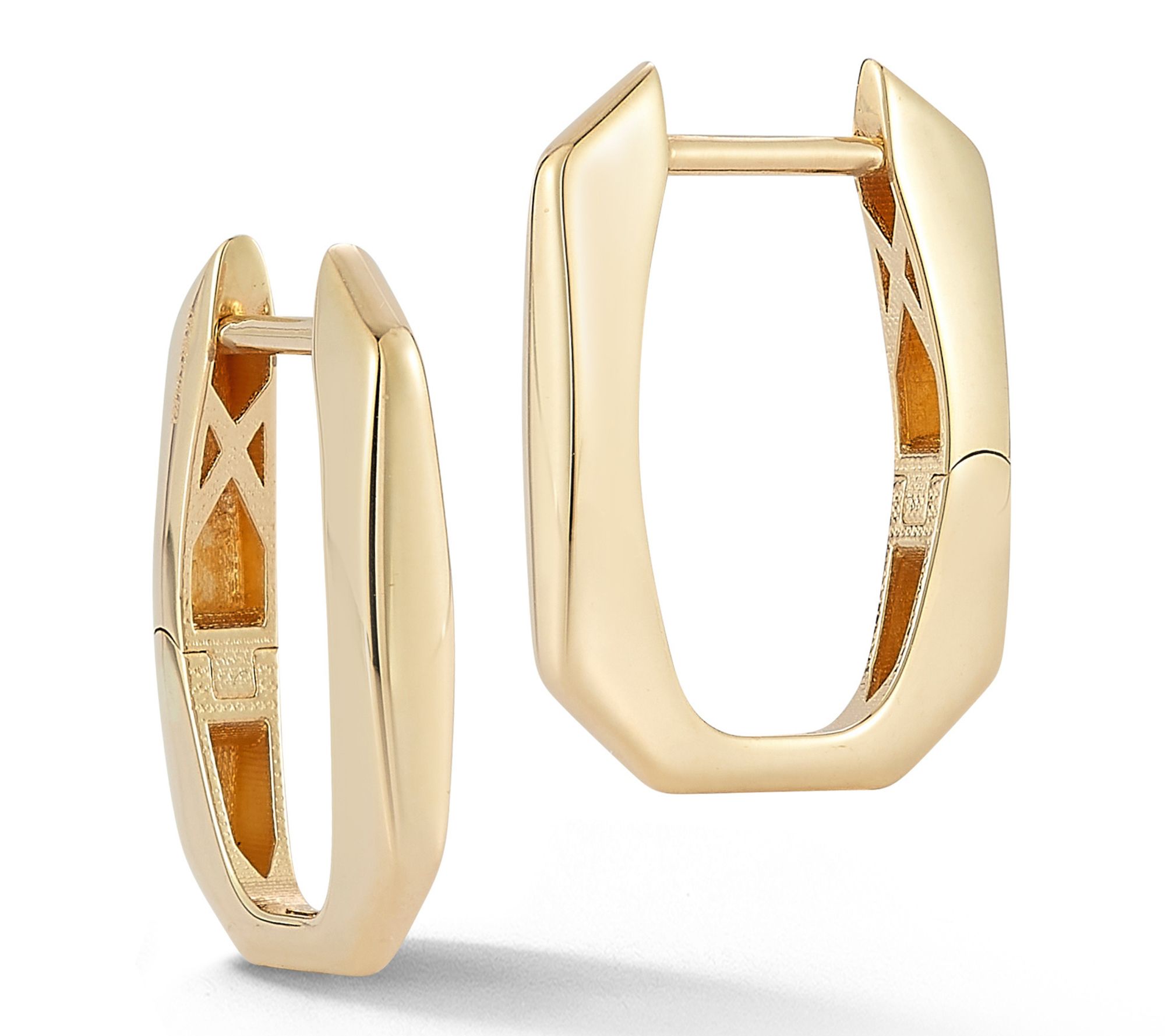 Luminosa Gold 3/4" Geometric Octagon Hoop Earrings, 14K