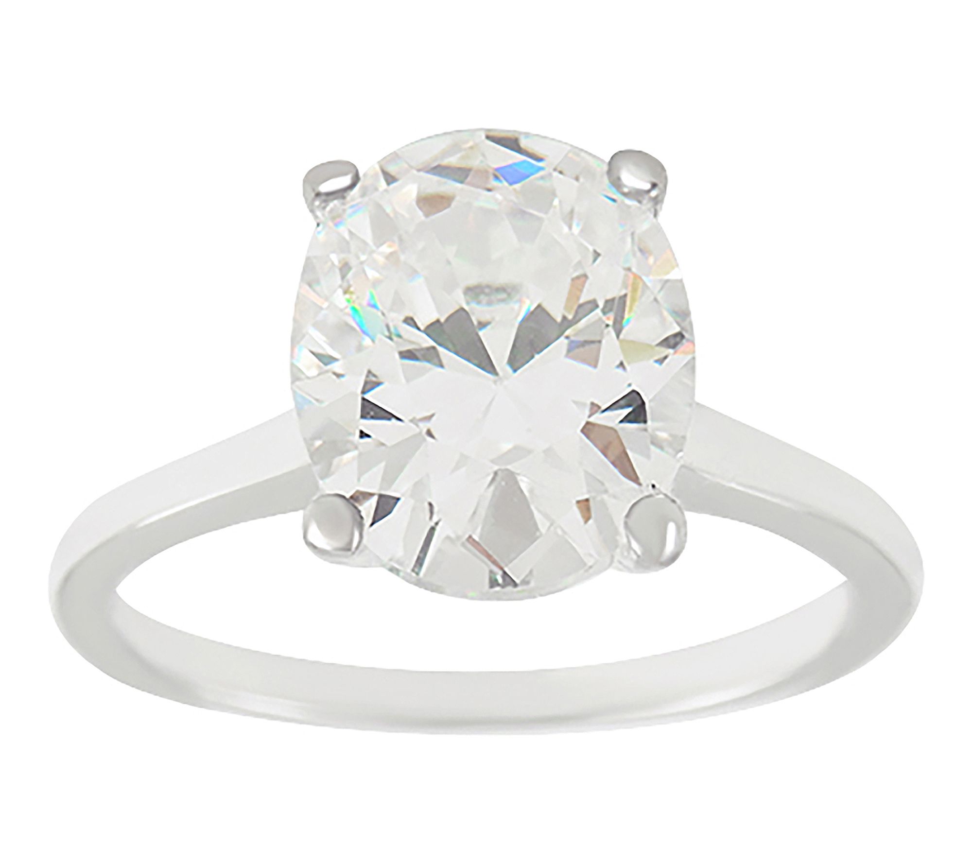 Diamonique 4.50 cttw Solitaire Oval Cut Ring, Sterling