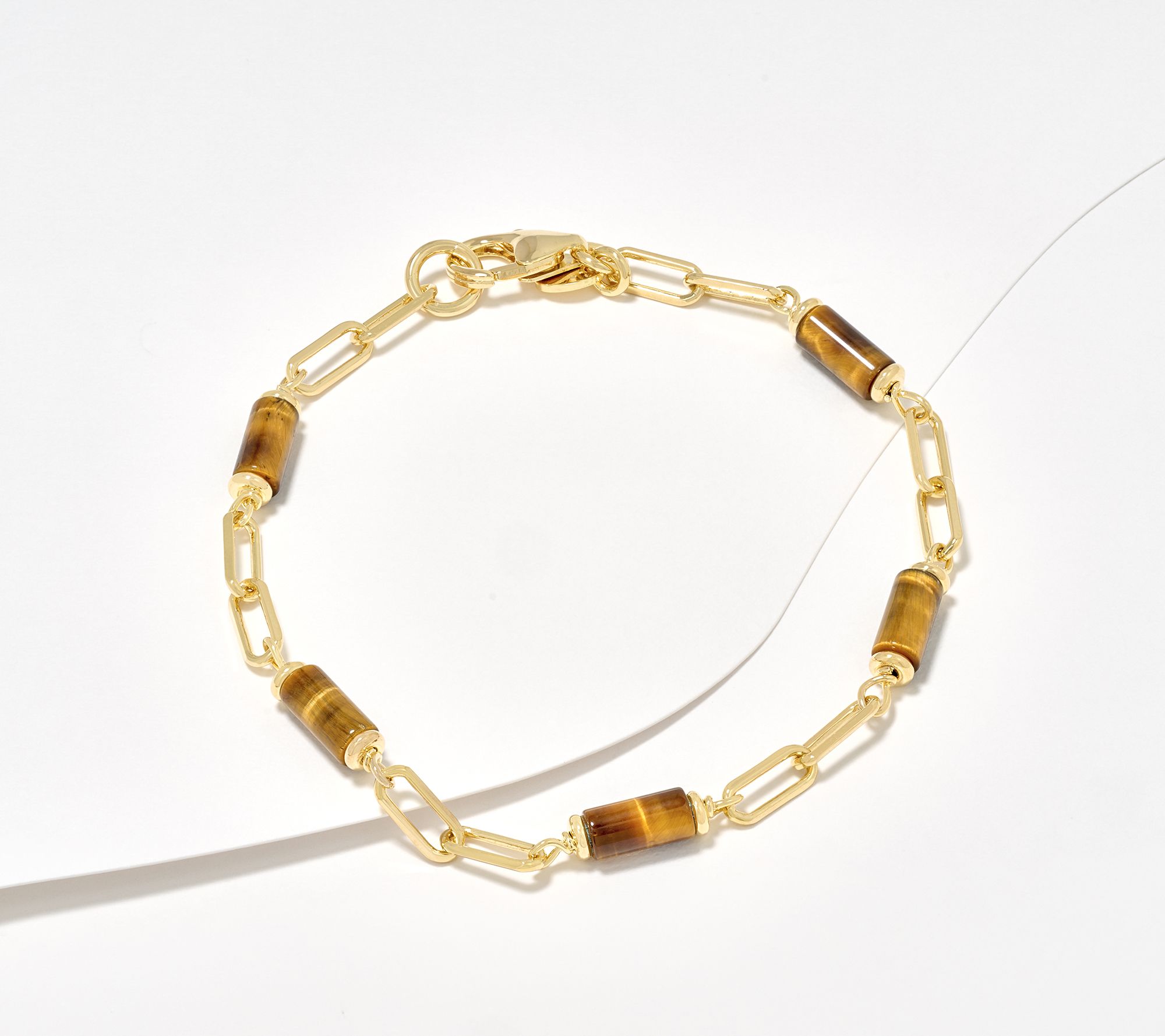 "As Is" David Markstein Bronze Gemstone Paperclip Bracelet