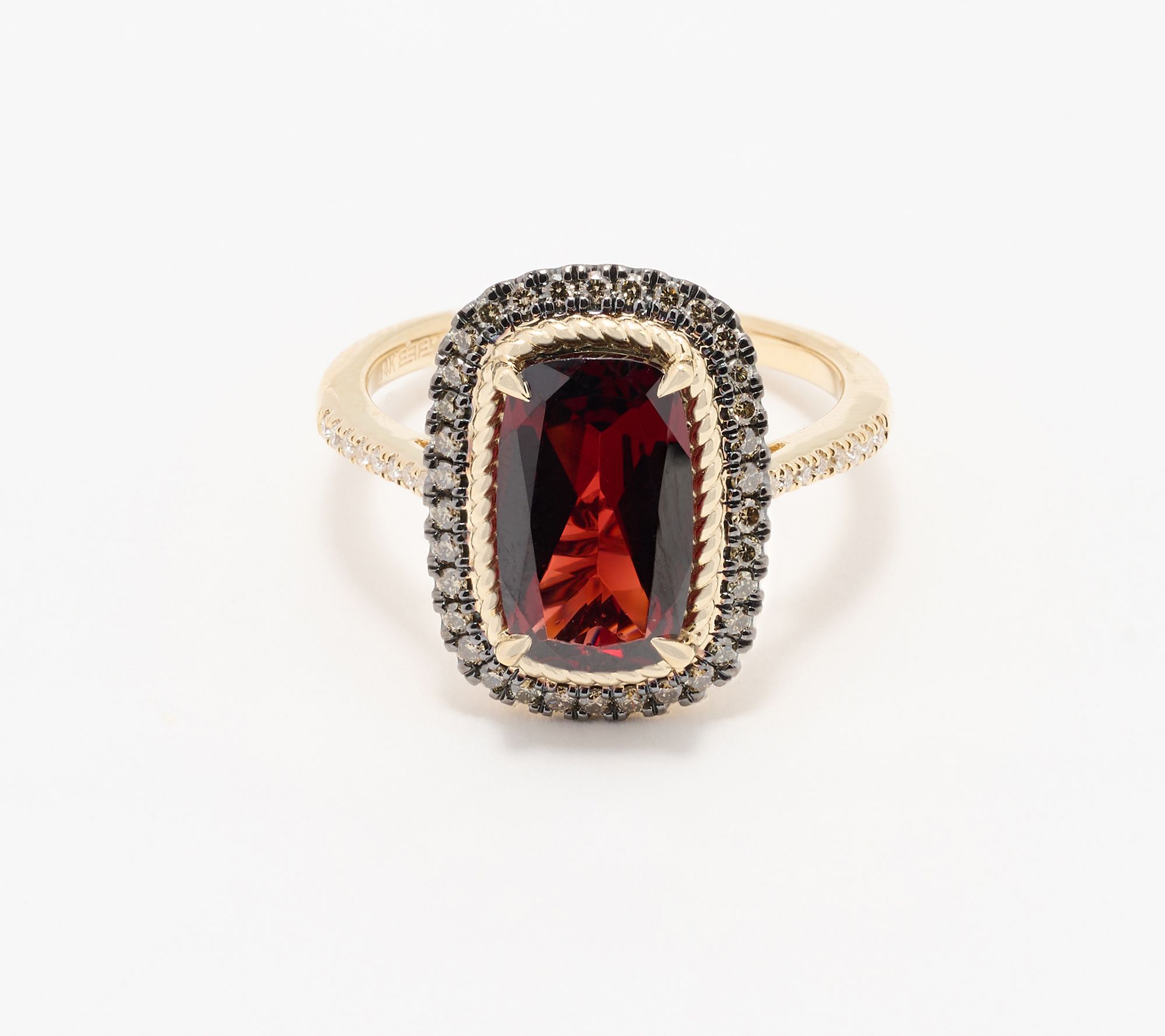 Effy 14K Gold 3.1ct Garnet & Diamond Ring