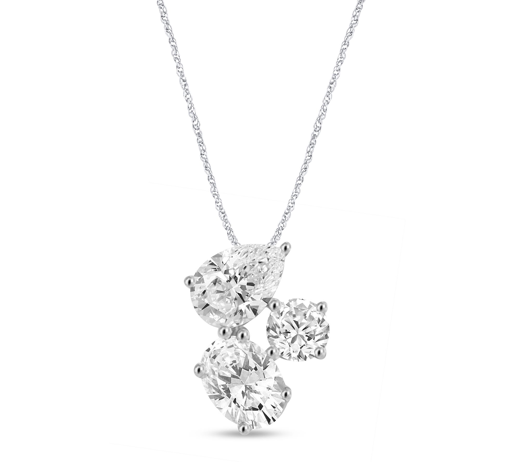 Fire Light 1.25 cttw Lab Grown Diamond Pendantw/ Chain, 14K
