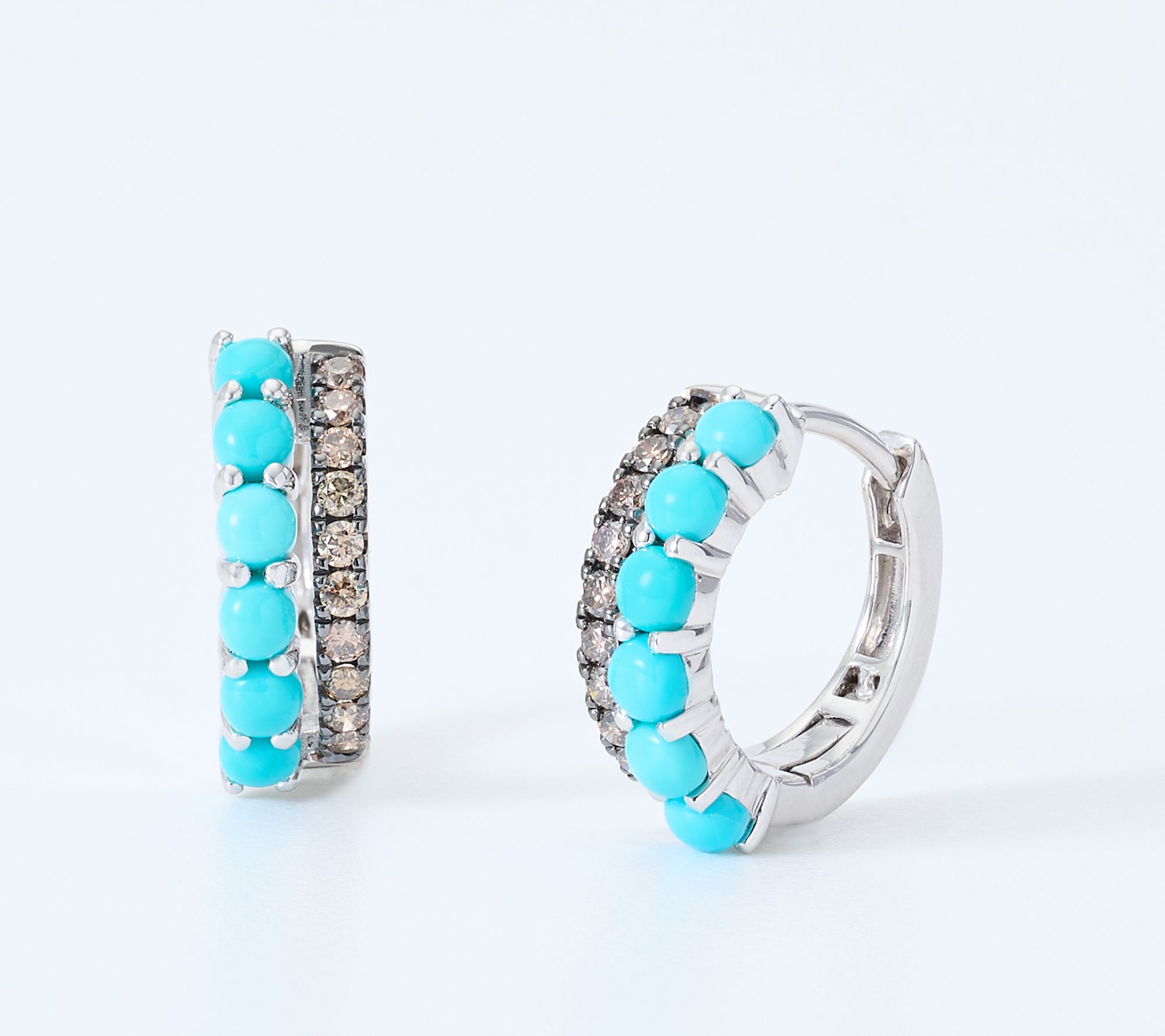 Gem Discoverer Turquoise Hoop Earrings, Sterling Silver