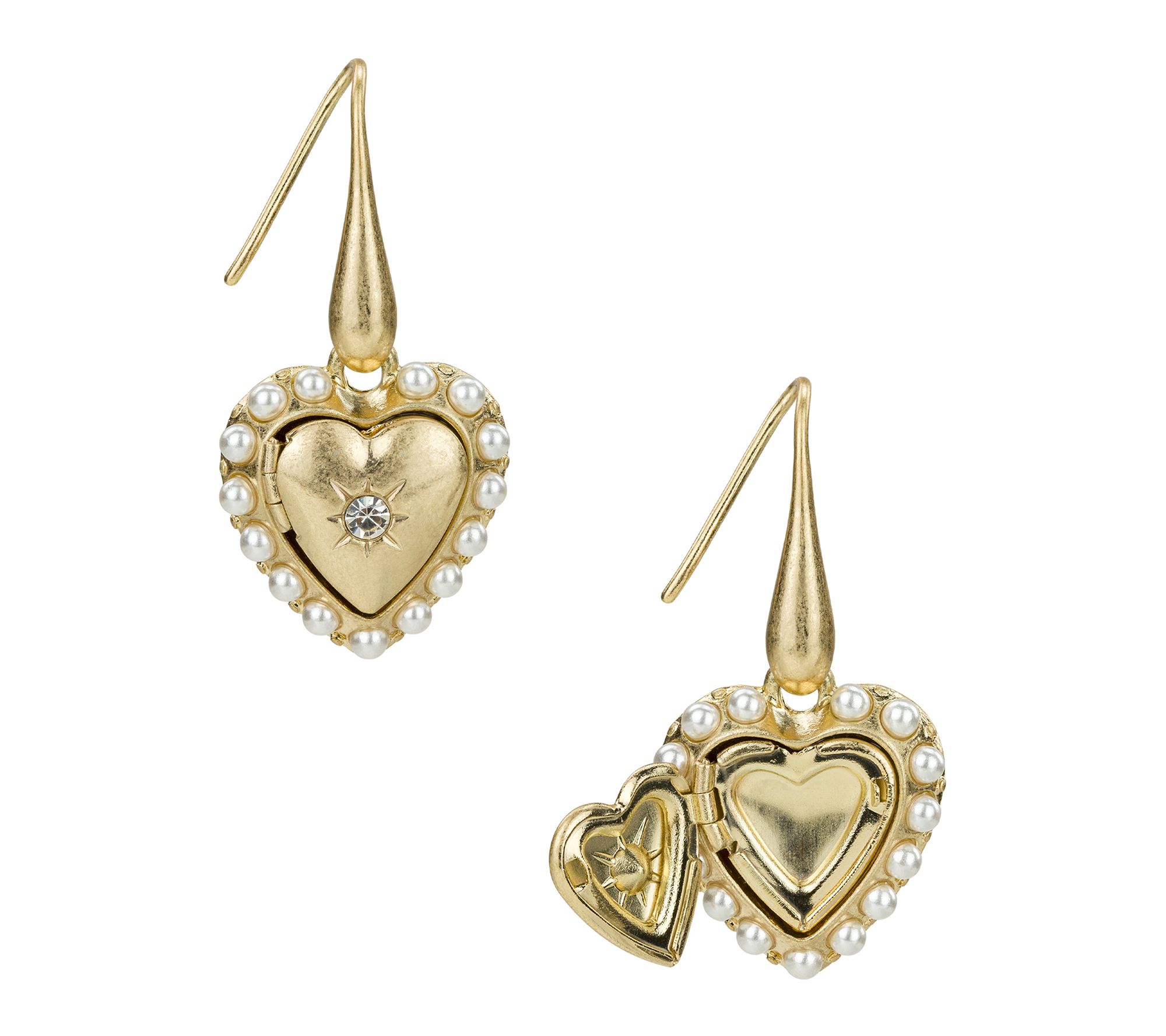 Patricia Nash Love Locket Drop Earrings