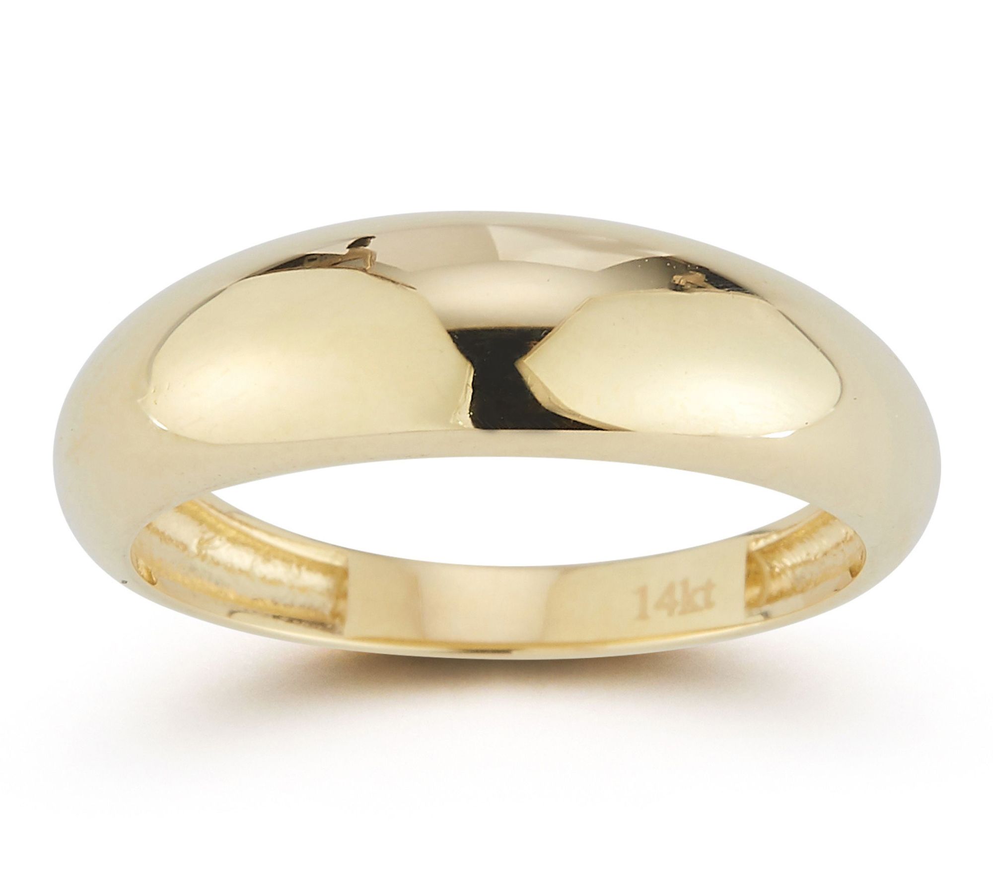 Luminosa Gold Polished Dome Ring, 14K