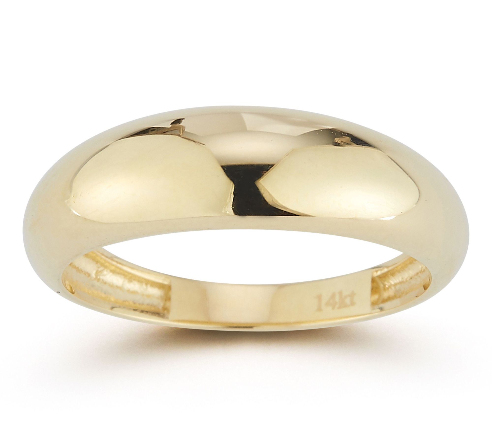 Luminosa Gold Polished Dome Ring, 14K