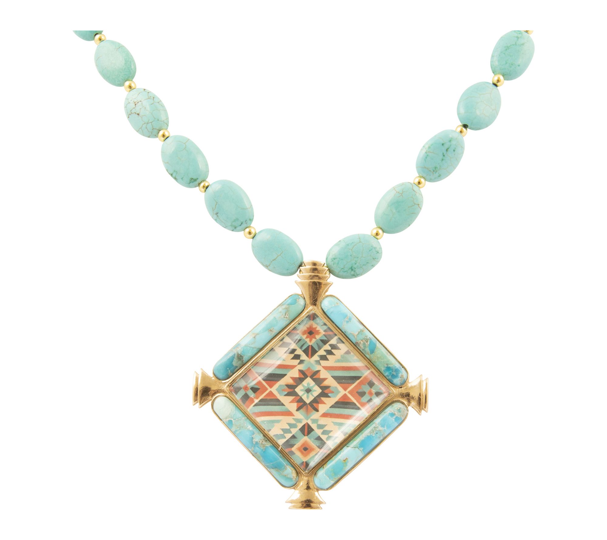 Barse Artisan Crafted Weave Turquoise & Magnesite Necklace