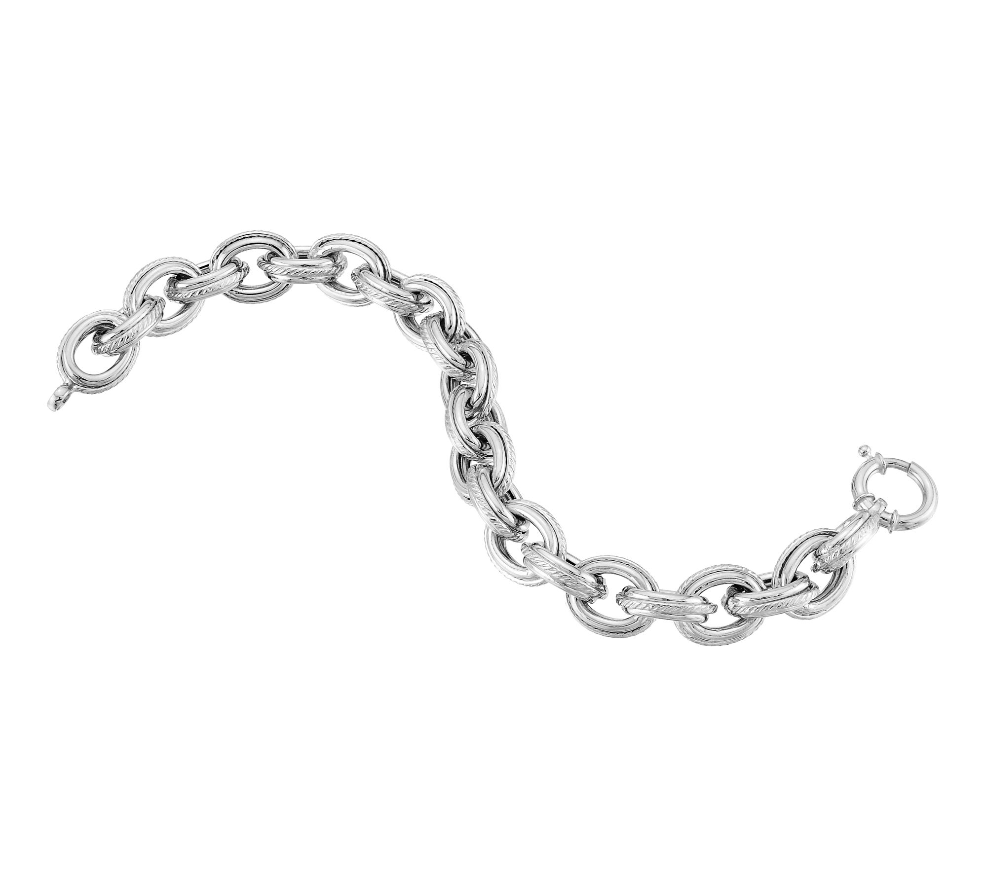 Silver Style Textured Rope Chain Bracelet, Sterling