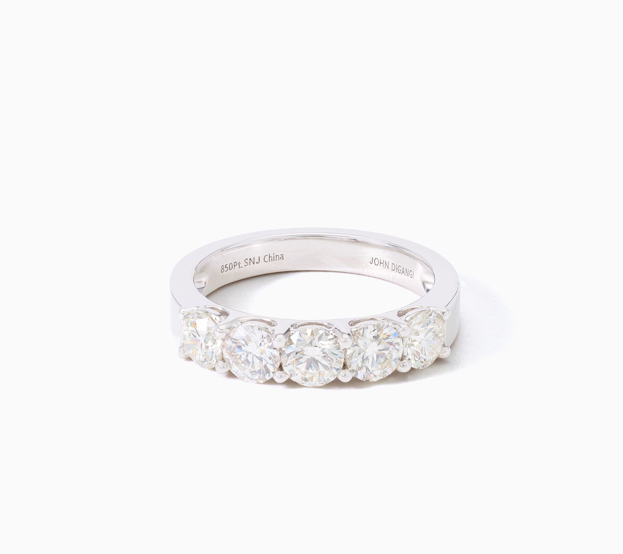 John DiGangi VS Diamonds 1.50 cttw Round Cut 5 Stone Band Ring