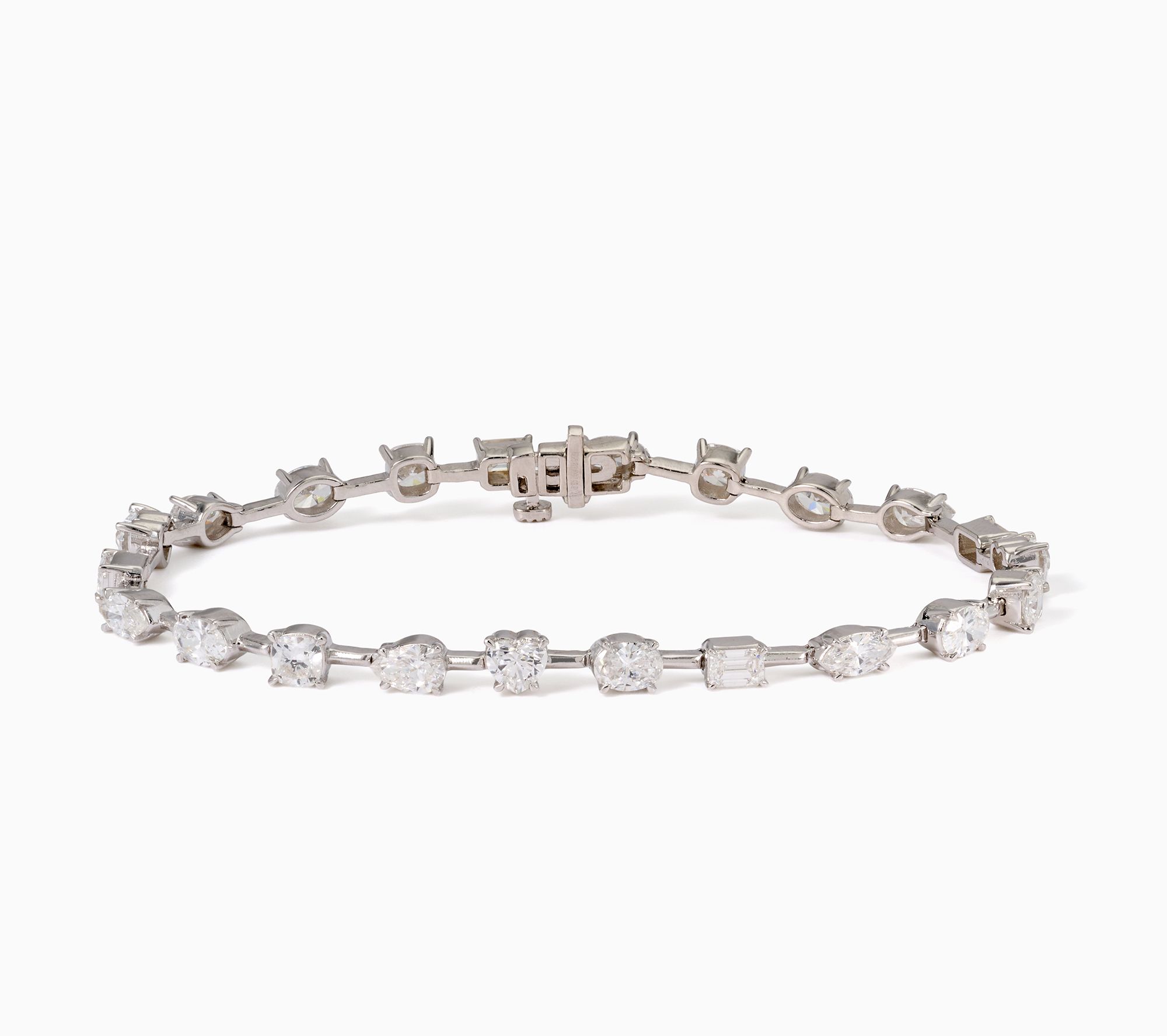 Fire Light Lab Grown Diamonds 6.50 ctw Mixed Cut Bracelet, Sterling Silver