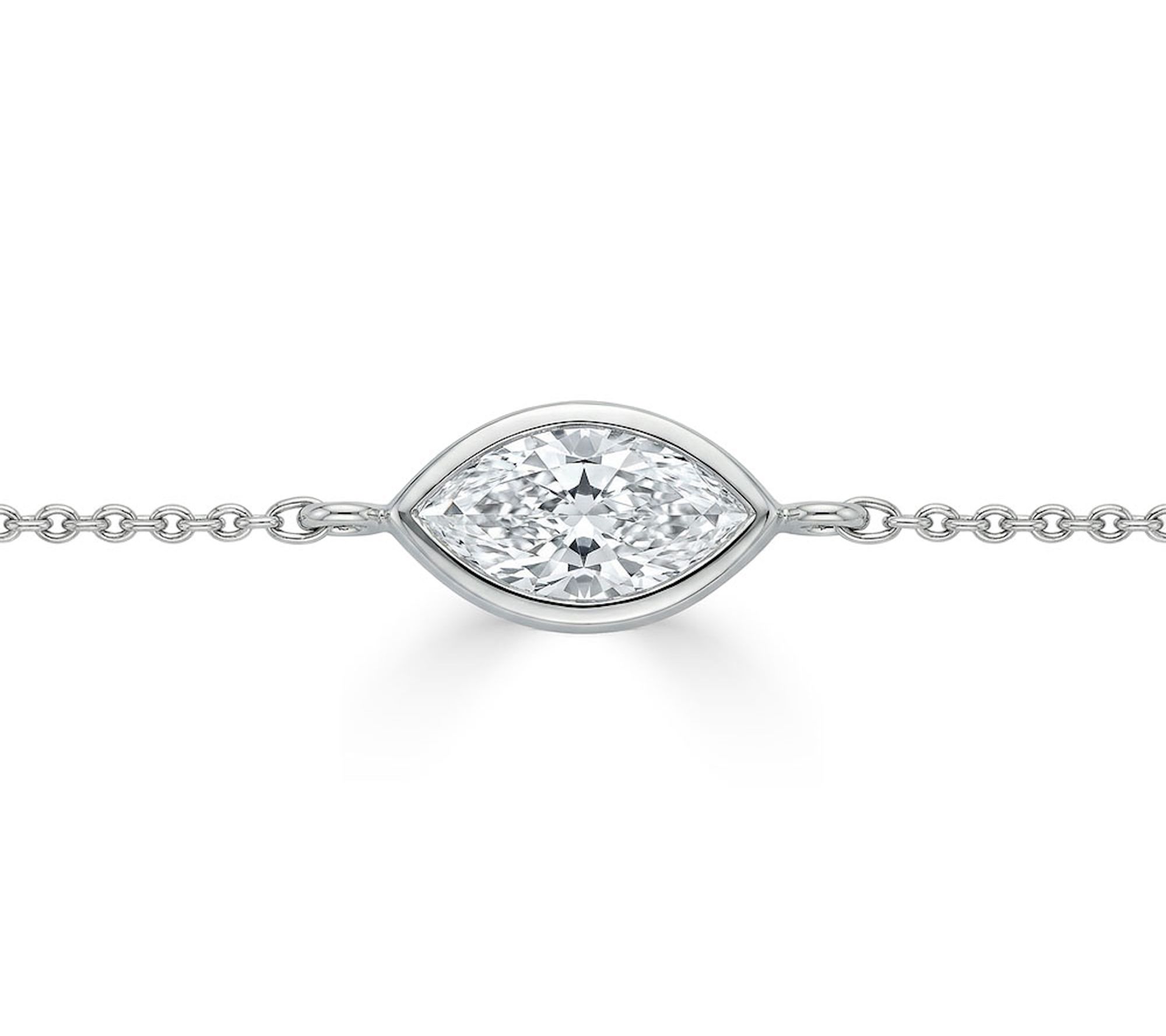 Vida Lab Diamon ds Lab Grown Ma rquise Bracelet , 14K White Gol