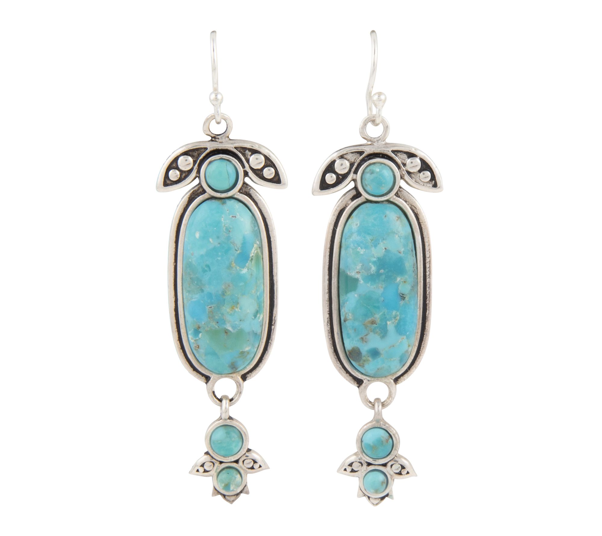 Barse Artisan Crafted Emile Turquoise Dangle Earrings