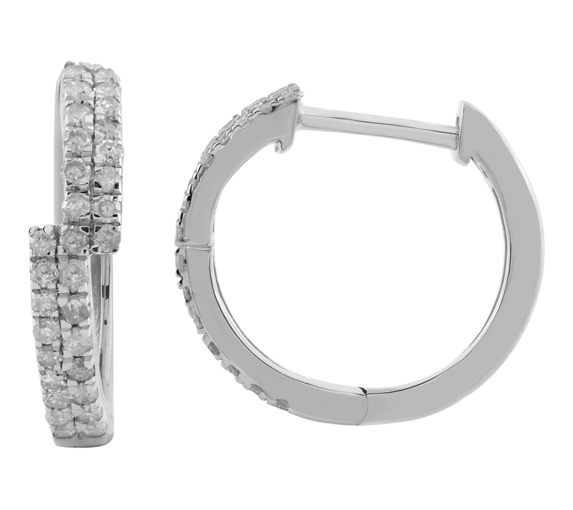 Accents by Affinity Diamond Round Hoop Earrings, Sterling
