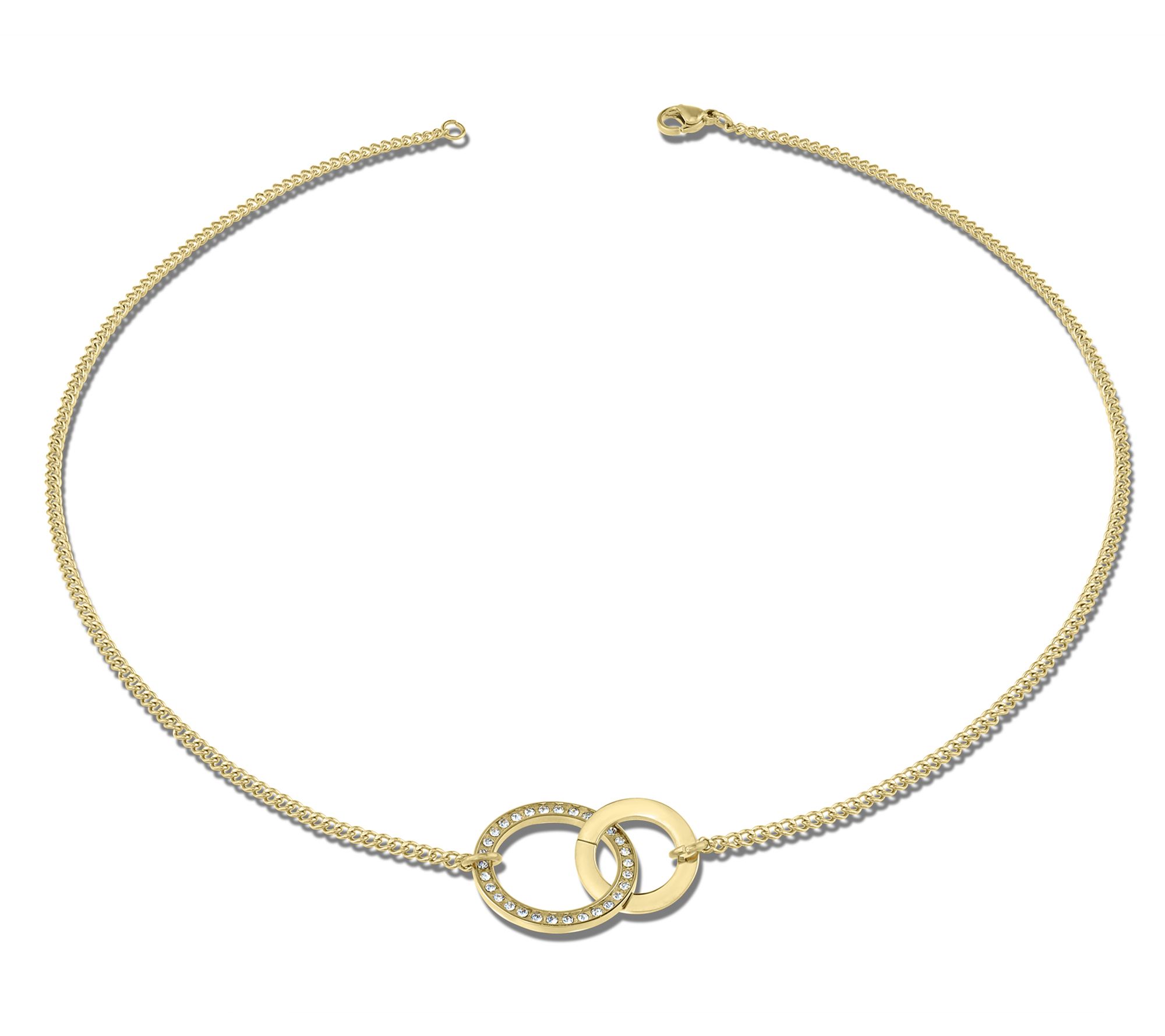 Steel by Design Open Circle Crystal Necklace