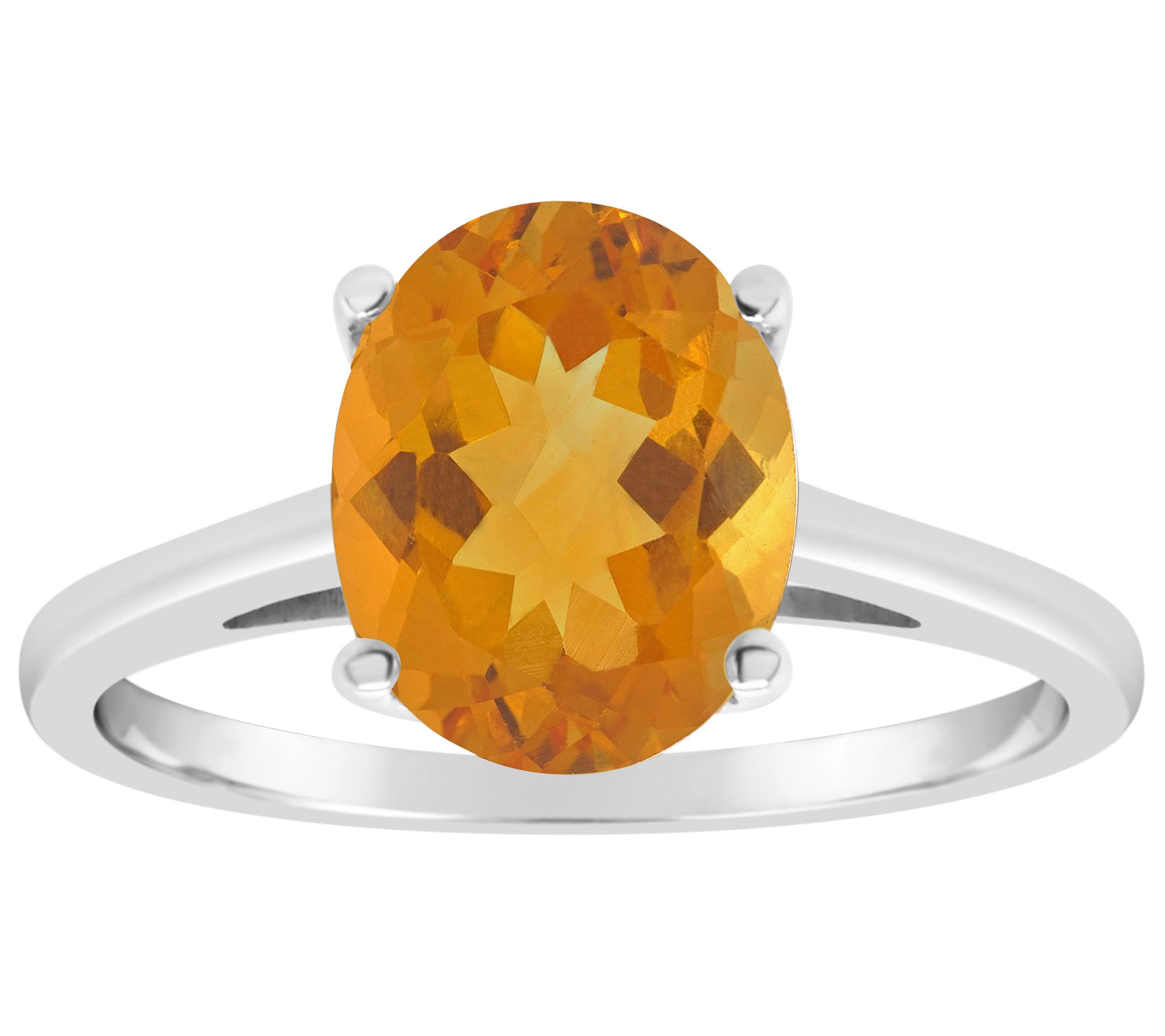 14K Gold 2.20 cttw Oval Citrine Ring