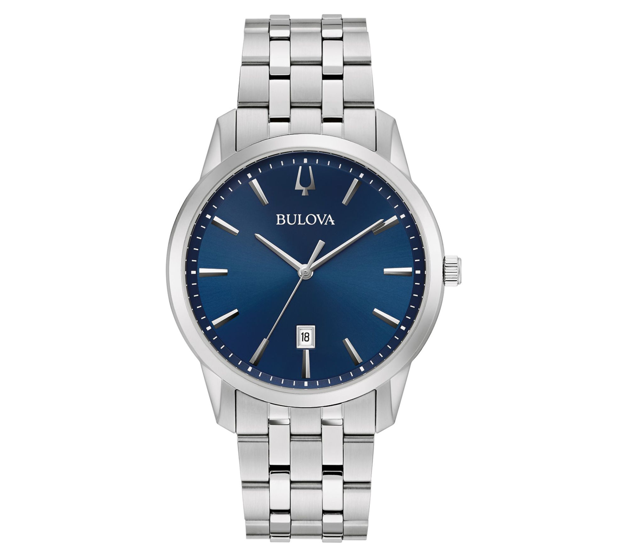 Bulova Men's Stainless Steel Blue Dial Watch