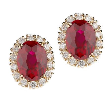 Jacqueline Kennedy Simulated Ruby Oval Cluster Earrings - Page 1 — QVC.com