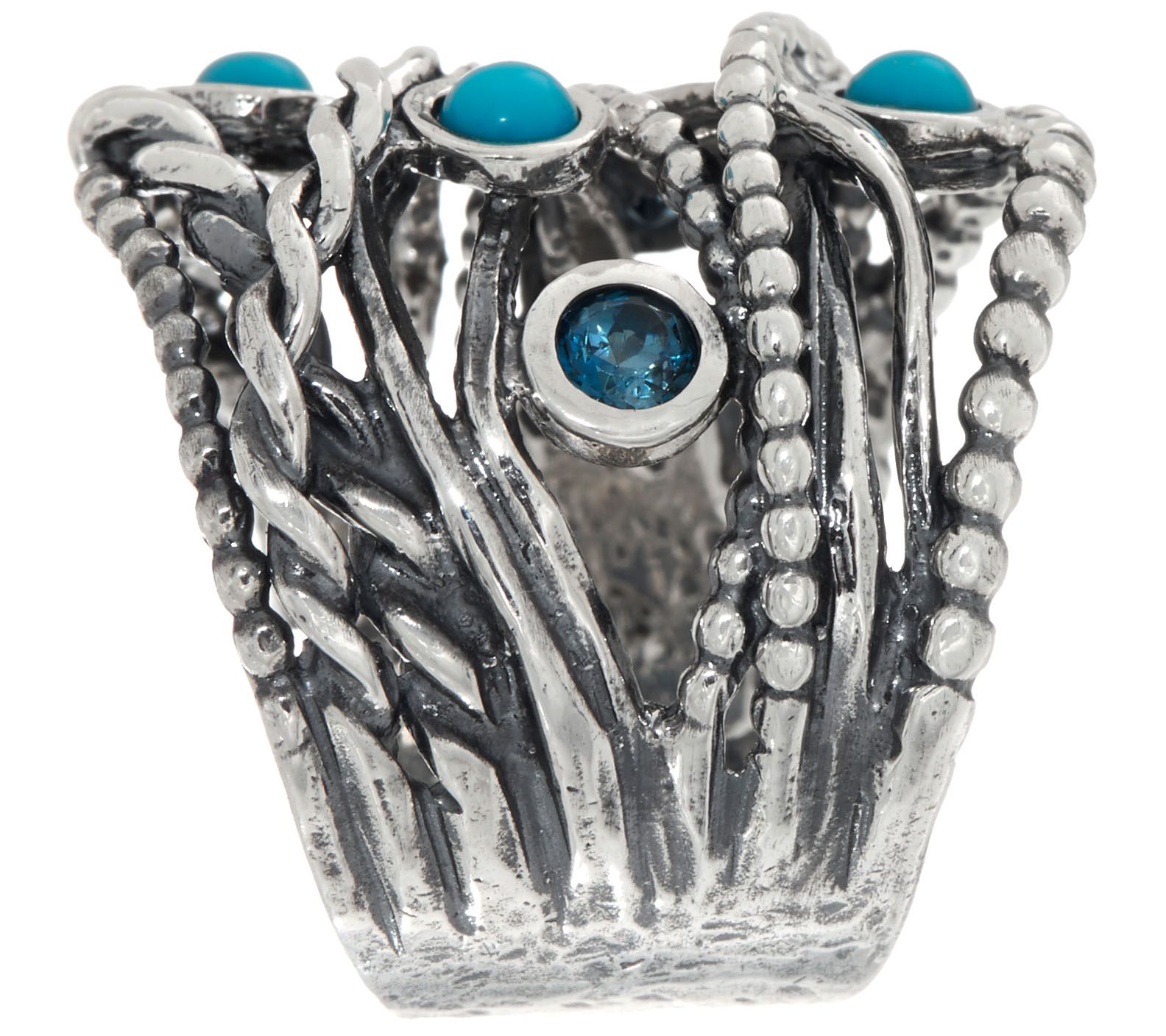 Or Paz Sterling Silver Multi-gemstone Highway Ring - QVC.com