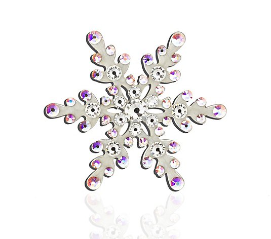 Anne Koplik Crystal Snowflake Pin