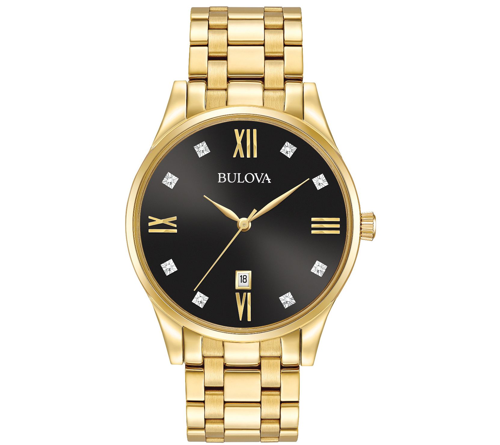 Bulova Men's Stainless Steel Goldtone Diamond Accent Watch