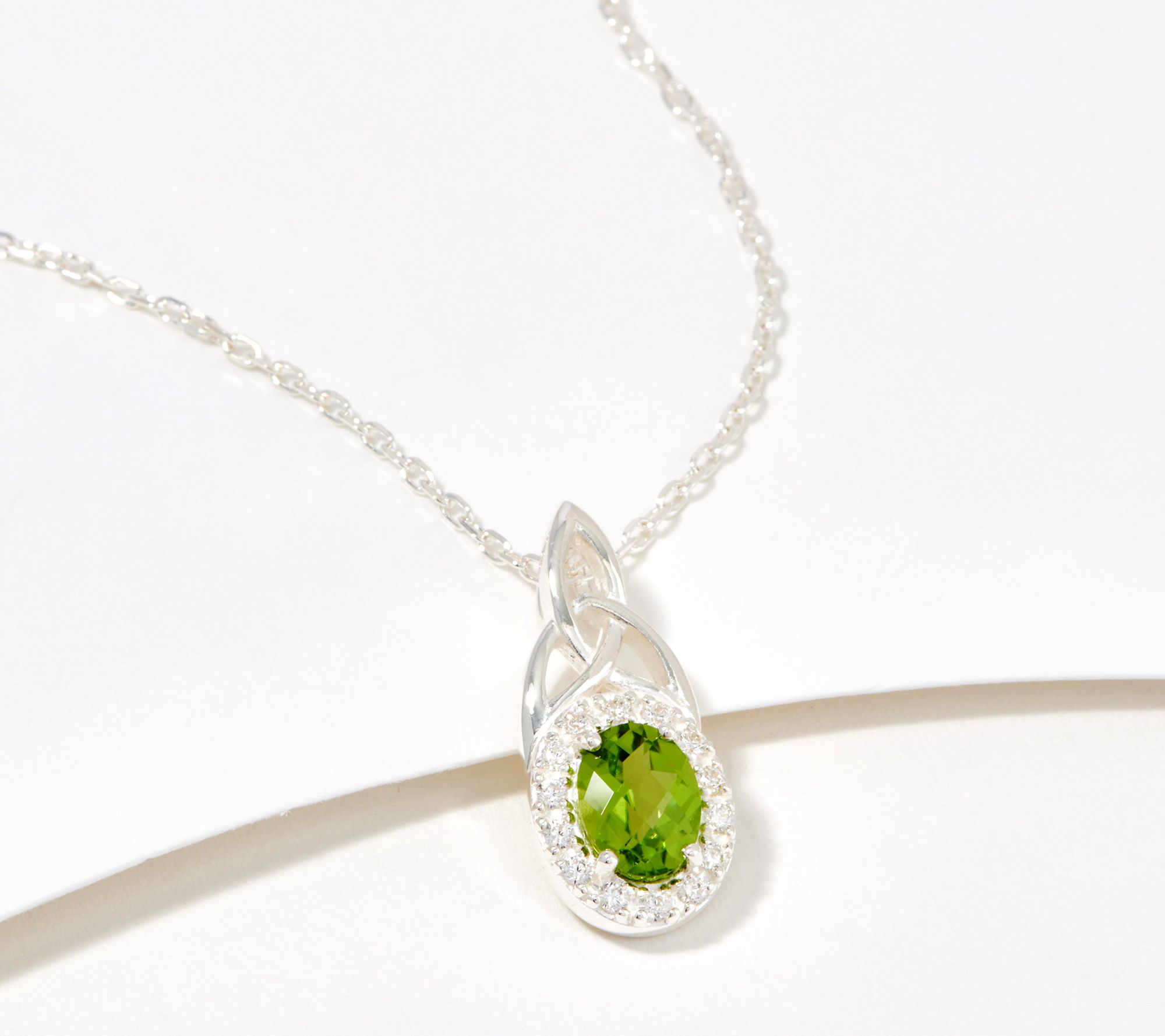 JMH Jewellery Sterling Silver and Gemstone Trinty Knot Necklace - QVC.com