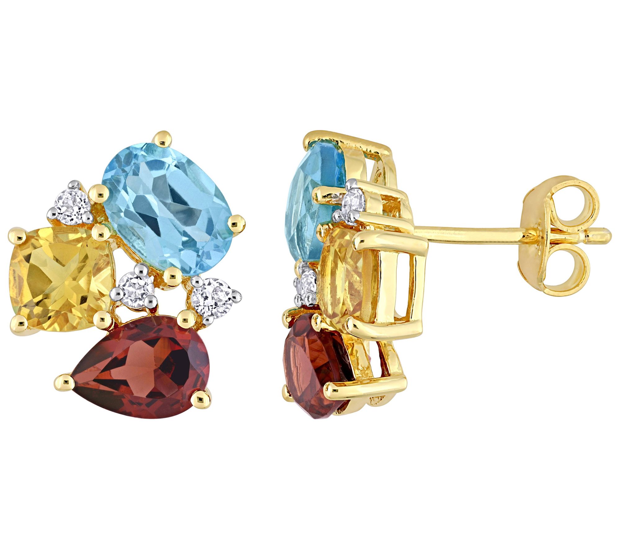 Affinity Gems 4.90 cttw Gemstone Earrings, 18K Gold Plated