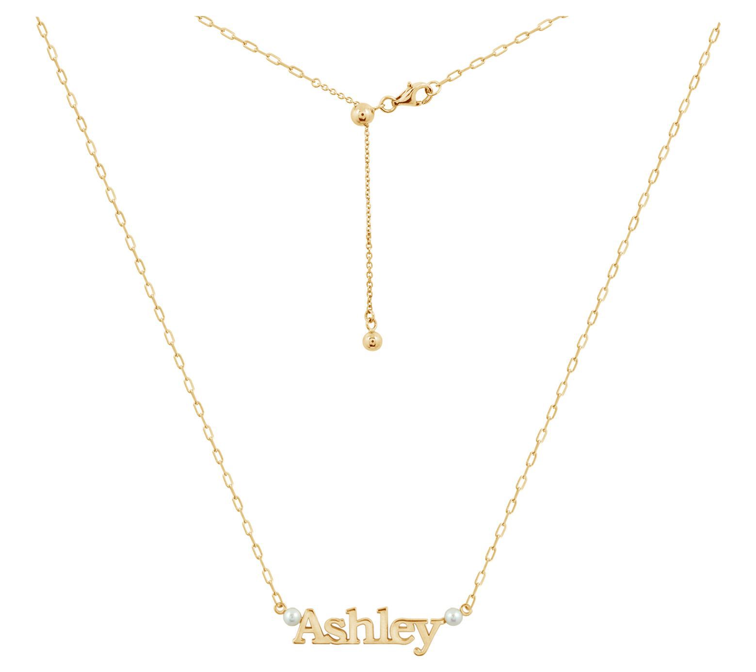 Diamonique Mother-of-Pearl Personalized Necklace, Sterling