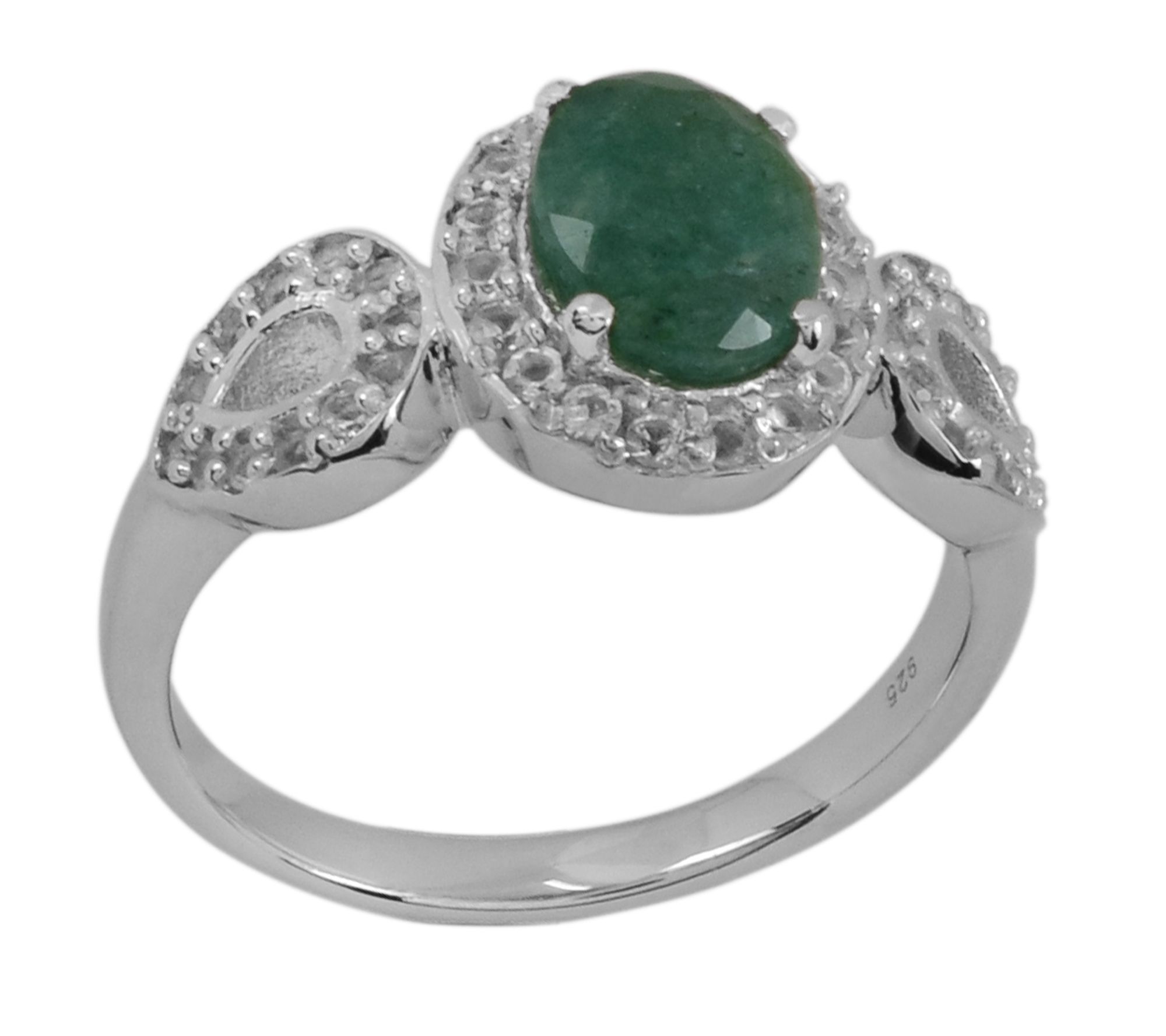 Affinity Gems 1.90 cttw Emerald & White Topaz Ring, Sterling